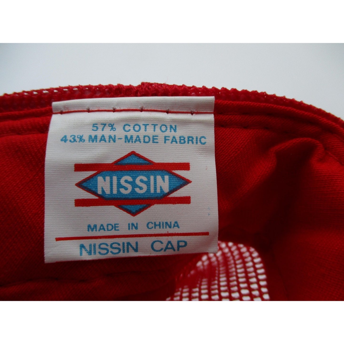 Nissin Cap Peterbilt Hat Cap Snap Back Mens Osfm Red Mesh Trucker Embroidered