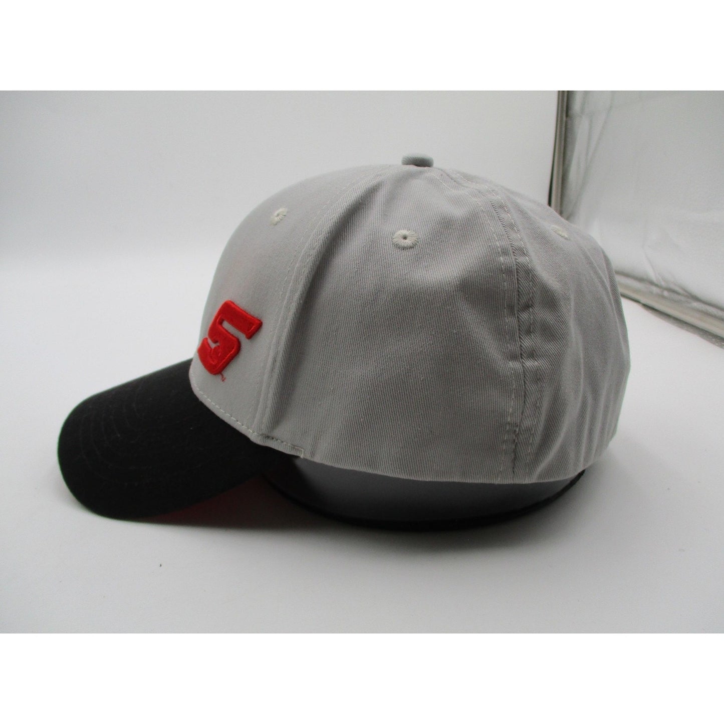 Snap On Hat Cap Fitted Mens Xl Gray Black Red Embroidered Logo Baseball Twill