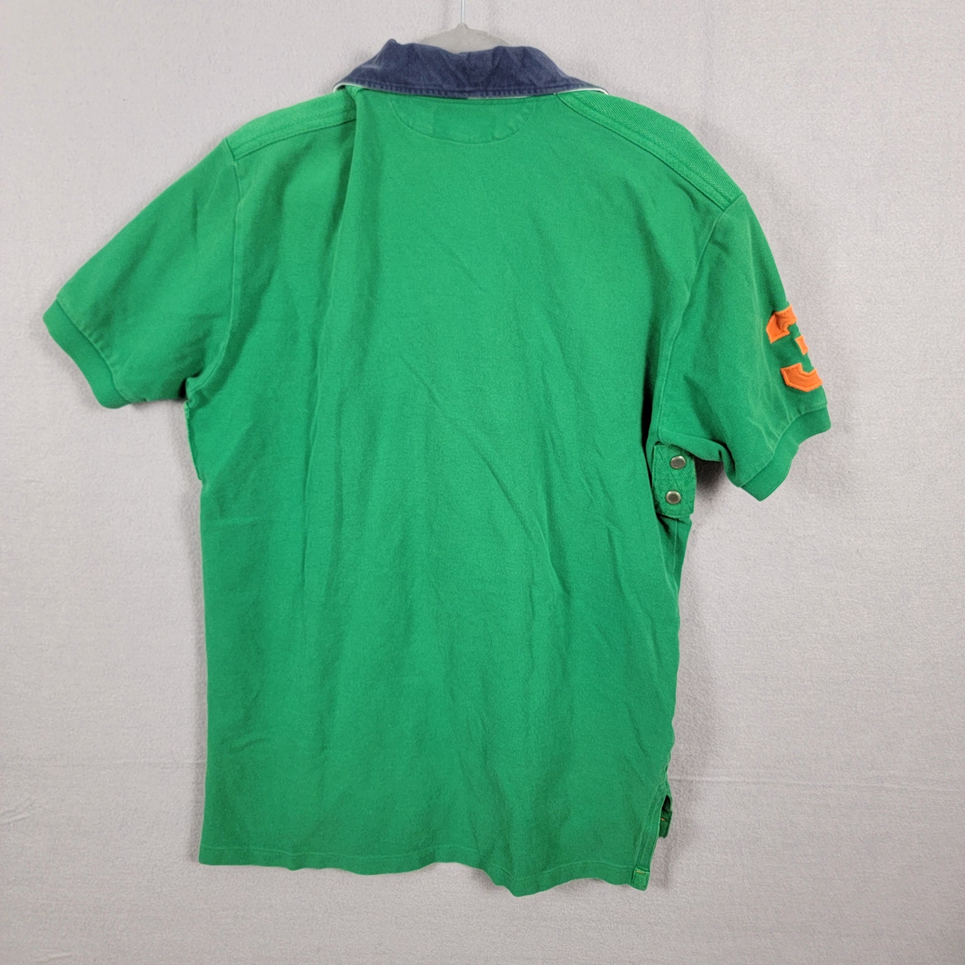 Polo Ralph Lauren Big Pony Shirt Mens L Green Navy Blue Orange Crest Polo Y2K1