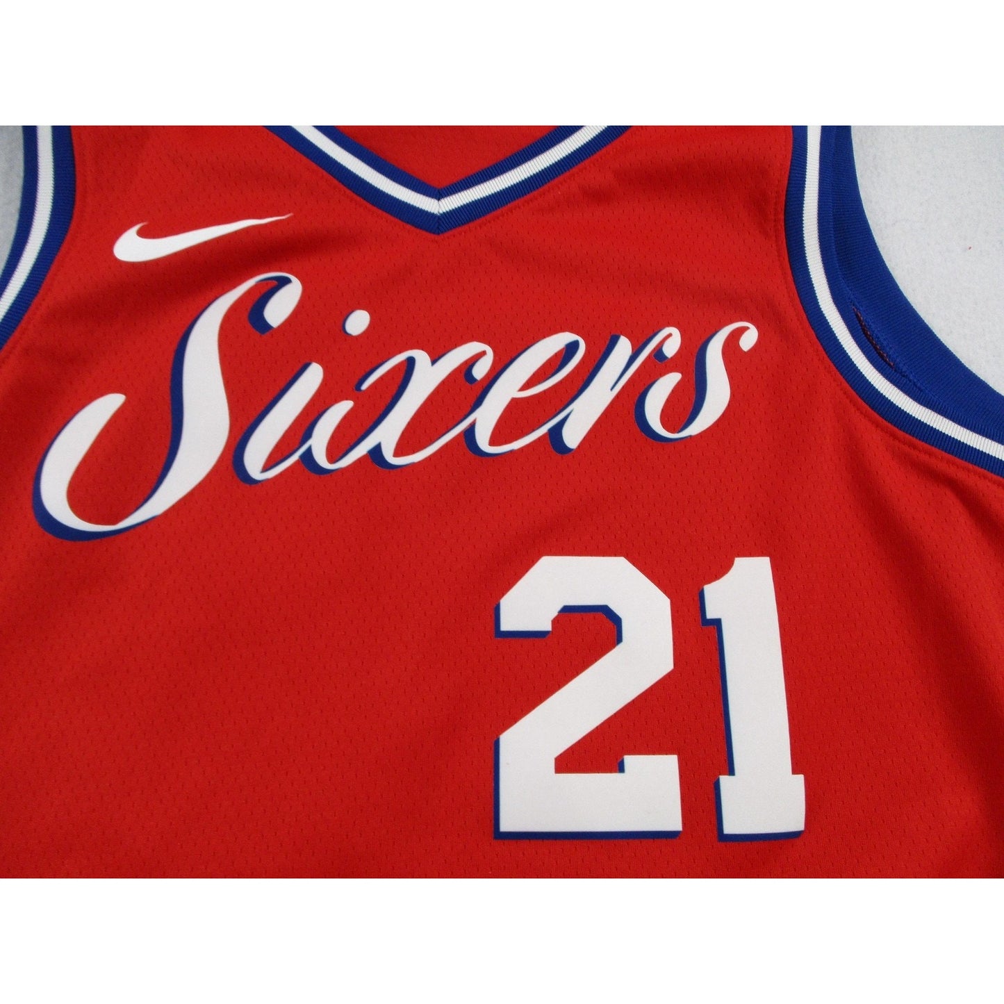 Philadelphia 76ers Jersey Mens Xl Red Nba Basketball Joel Embiid Nike Swingman