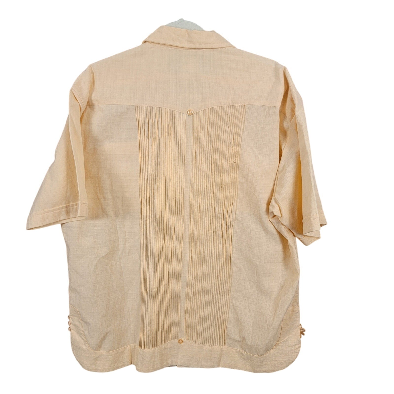 William's Guayaberas Finas Linen Shirt Cream Mens Size 44 Preowned Oaxaca1