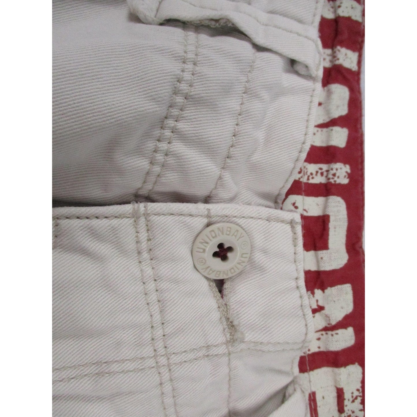Unionbay Cargo Shorts Mens 30 White 11 Inseam Palm Tree Tropical Cotton Canvas
