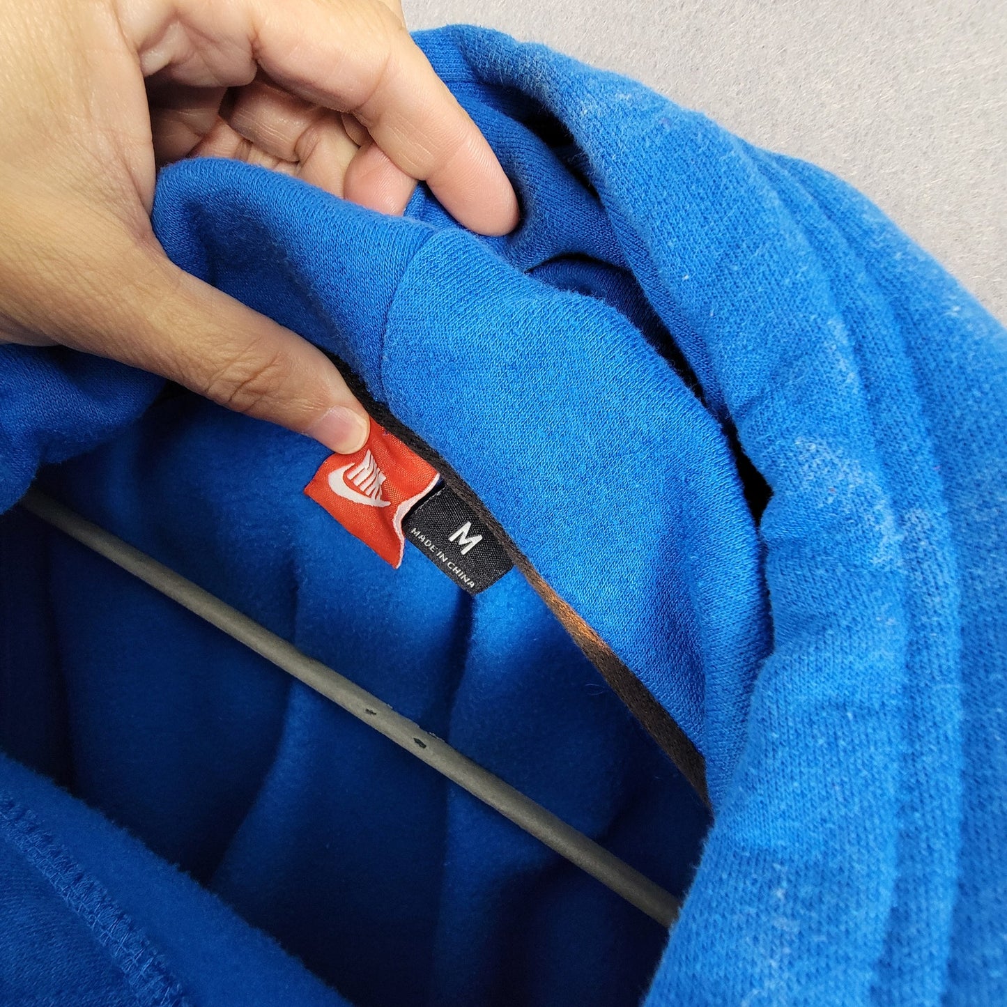 Nike Just Do It Swoosh All Over Print Hoodie Mens Medium Blue Preowned 313