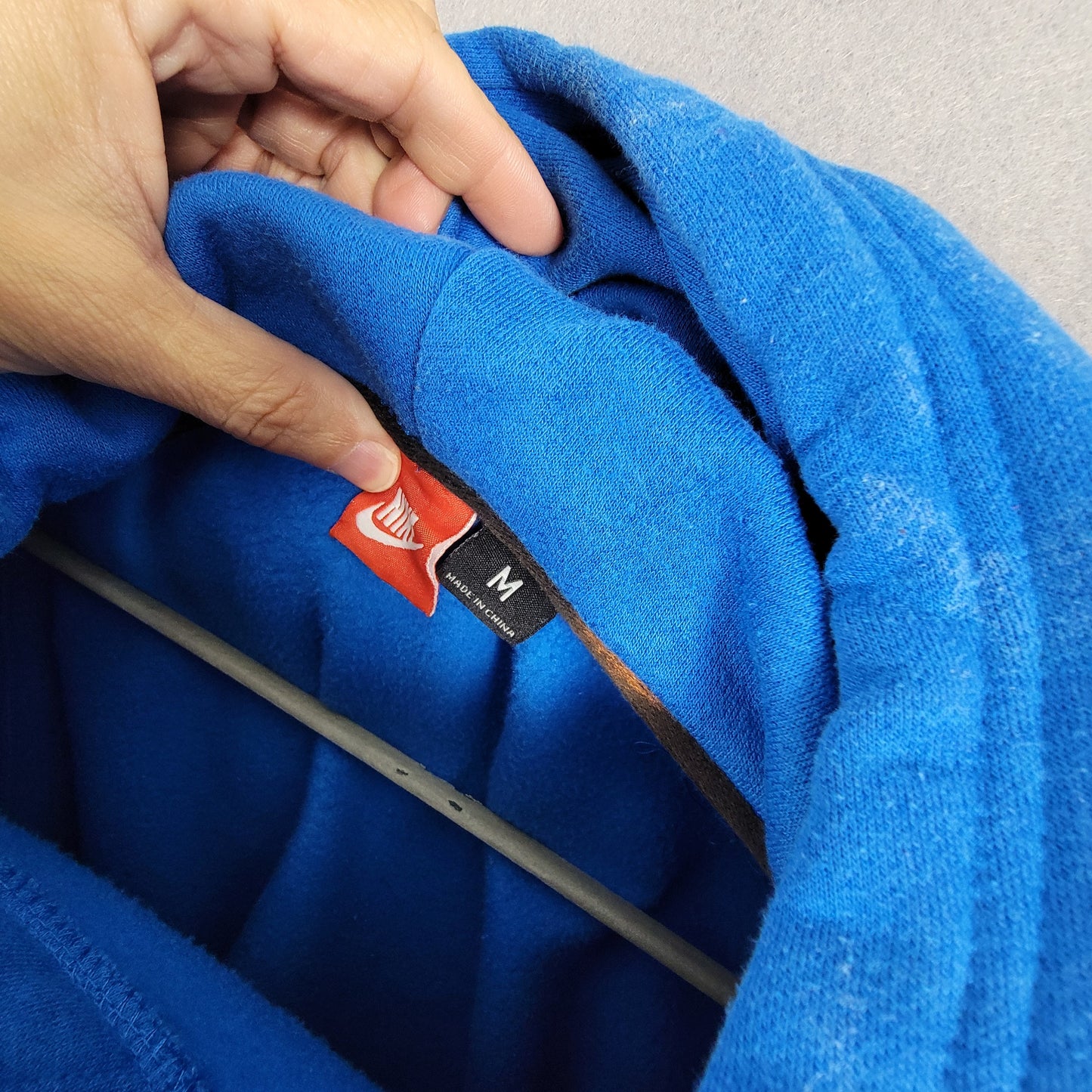 Nike Just Do It Swoosh All Over Print Hoodie Mens Medium Blue Preowned 3139