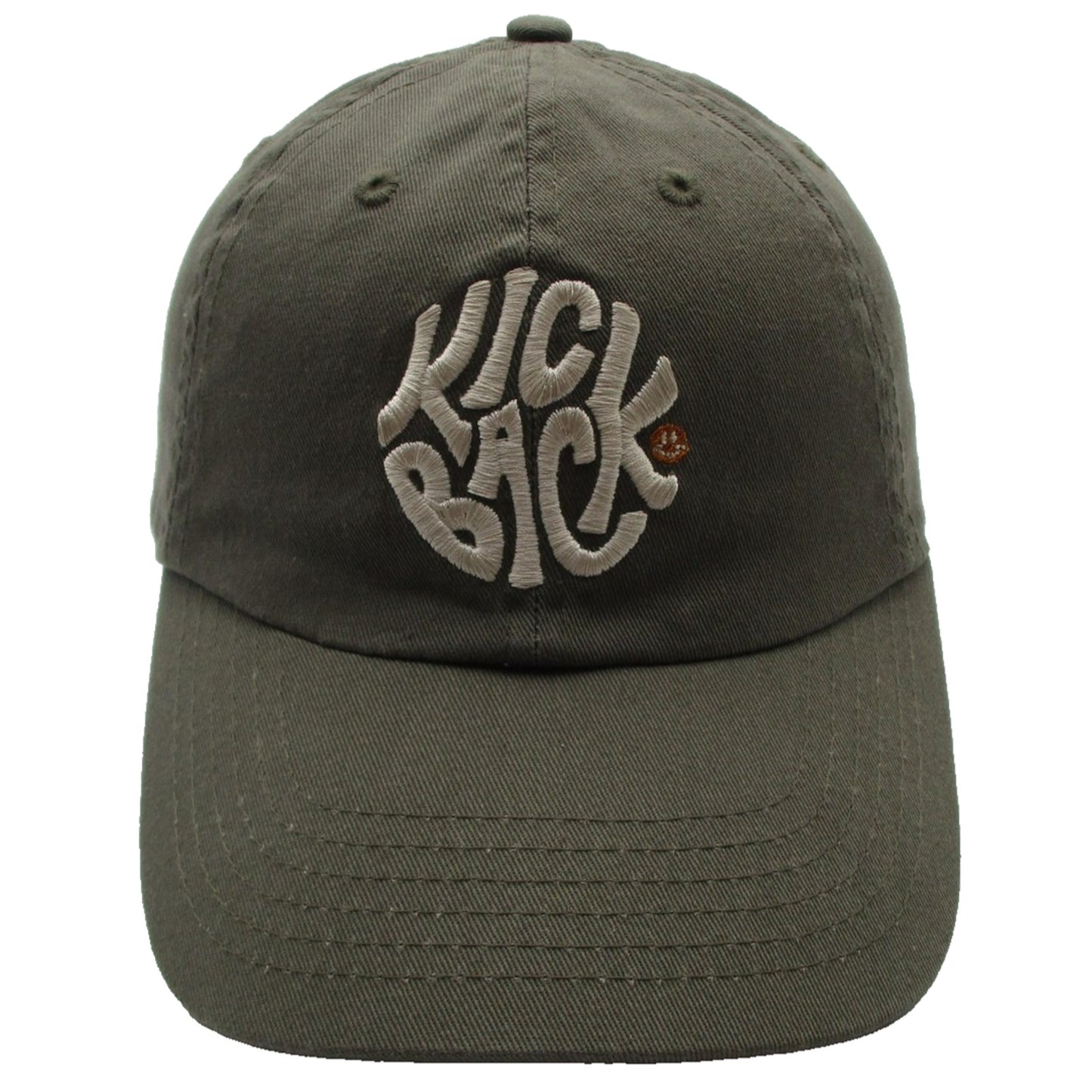 Kick Back Hat Cap Strap Back Mens One Size Green Embroidered Dad Baseball Twill