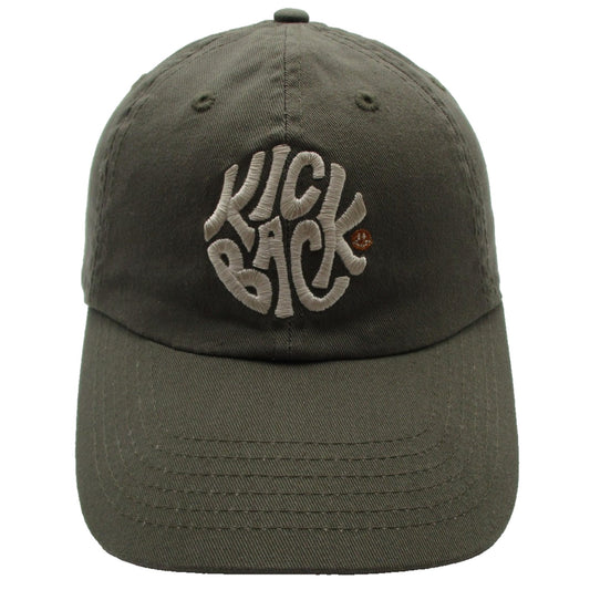 Kick Back Hat Cap Strap Back Mens One Size Green Embroidered Dad Baseball Twill