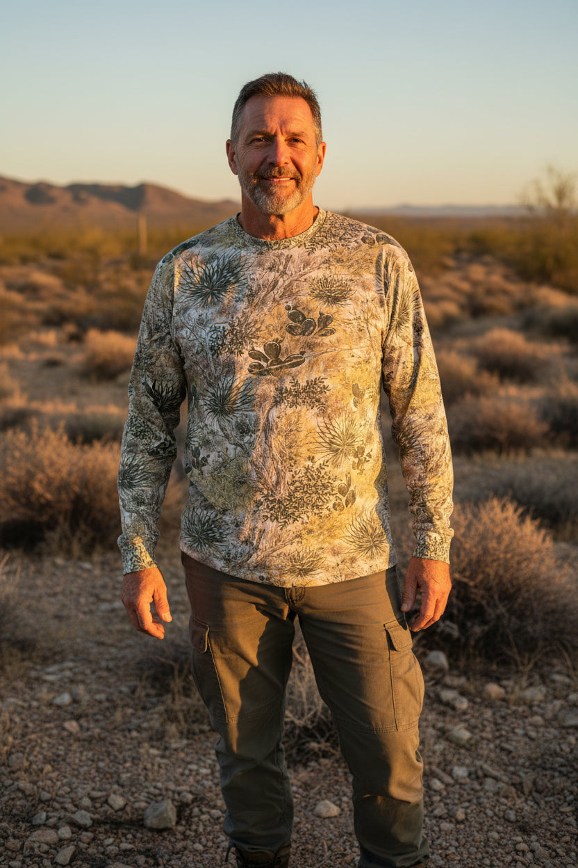 Game Guard Outdoors Mens Southwest Cactus Camo Long Sleeve T-Shirt 3X Preowned0