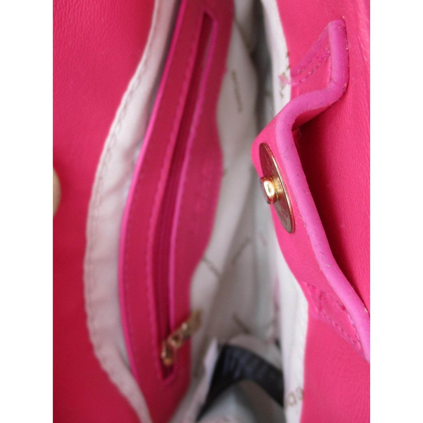 Bebe Satchel Bag Womens Mini Hot Pink Quilted Faux Leather Crossbody Purse Gold