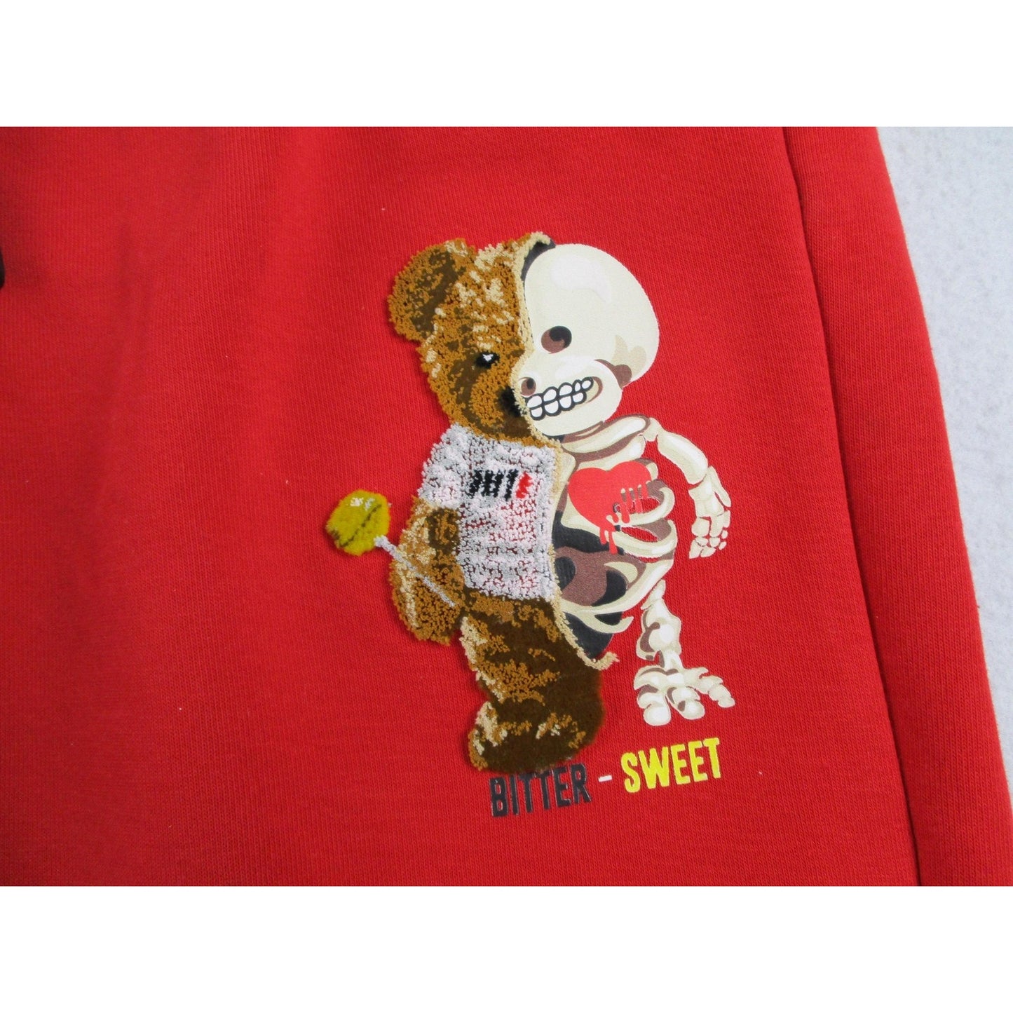Loop Tracksuit Mens 2xl Red Bitter Sweet Bear Graphic Fleece Hoodie Joggers 1694