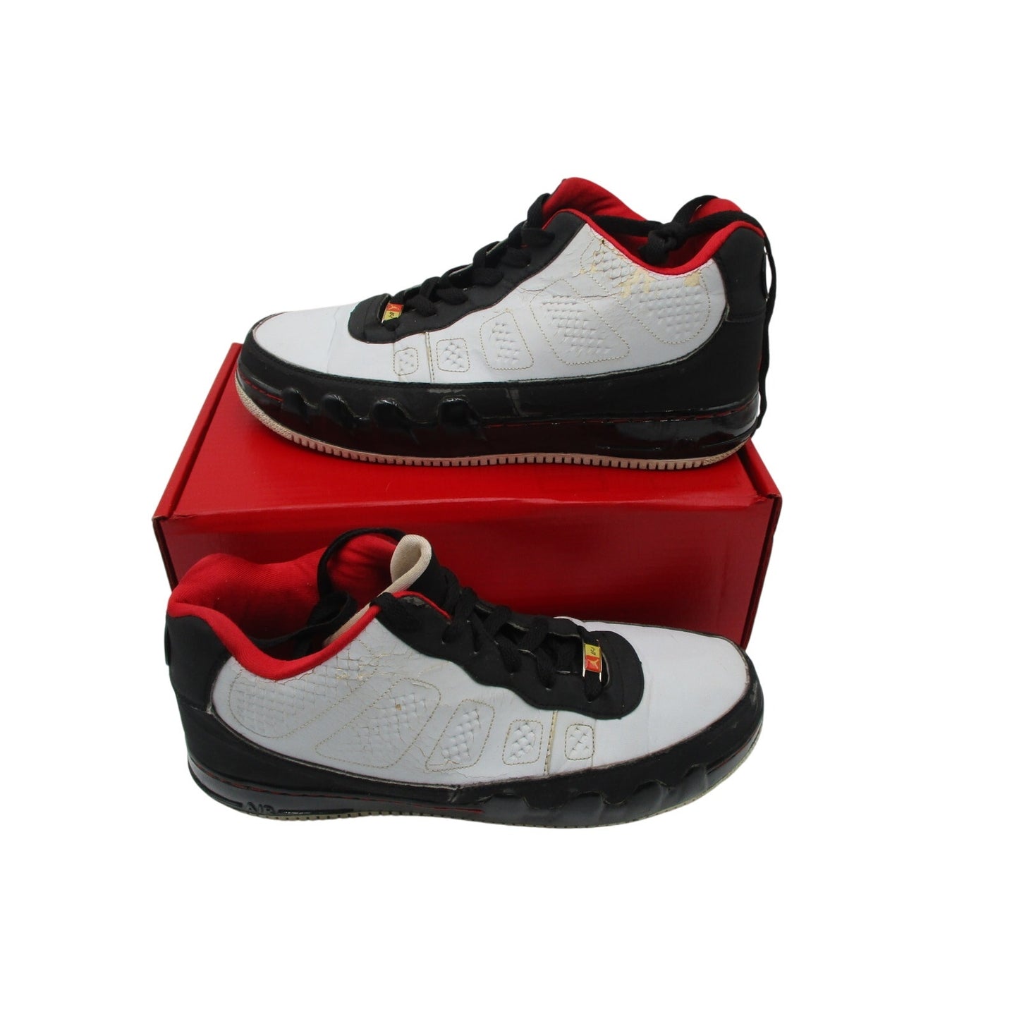 *CRACKING PEELING* Air Jordan Fusion 9 AJF9 White Black Red Mens 13 2007 1I31