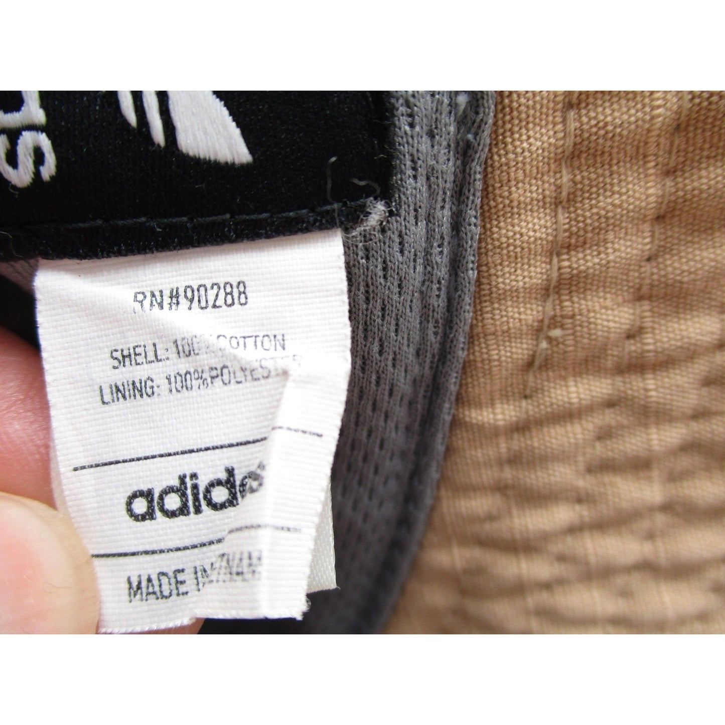 Adidas Hat Cap Bucket Mens One Size Beige Canvas Trefoil Logo Outdoor Hiking