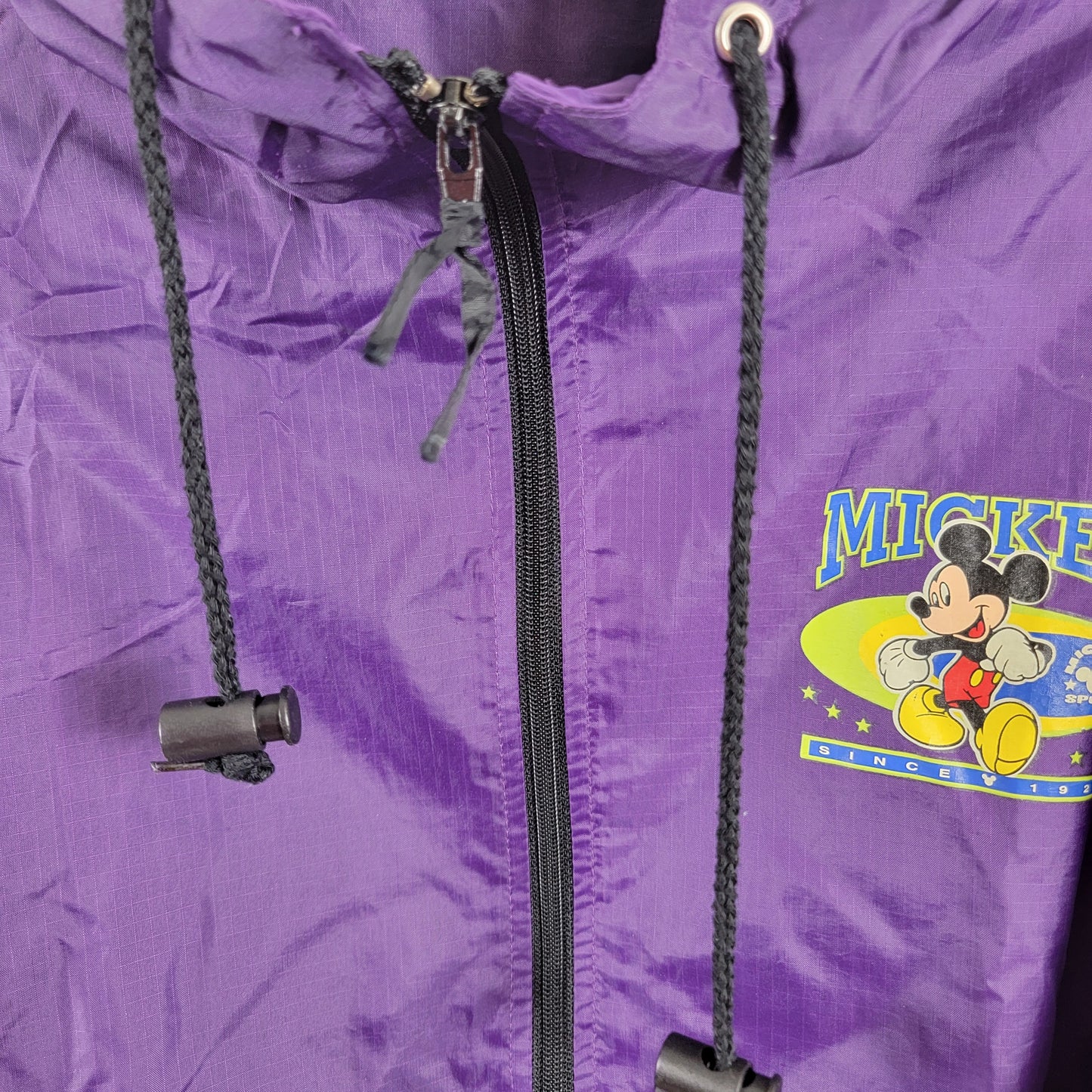 Mickey Mouse Purple Windbreaker Zip Up Hoodie Sz M (251)3