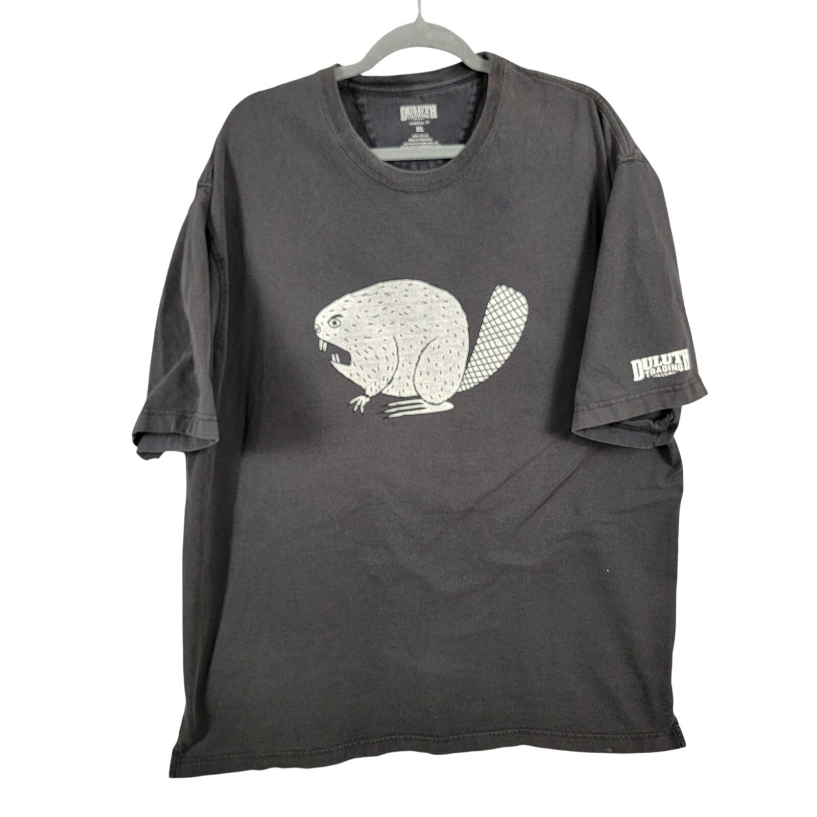 Duluth Trading Co Longtail T Beaver Shirt Mens XL Black Graphic Tee0
