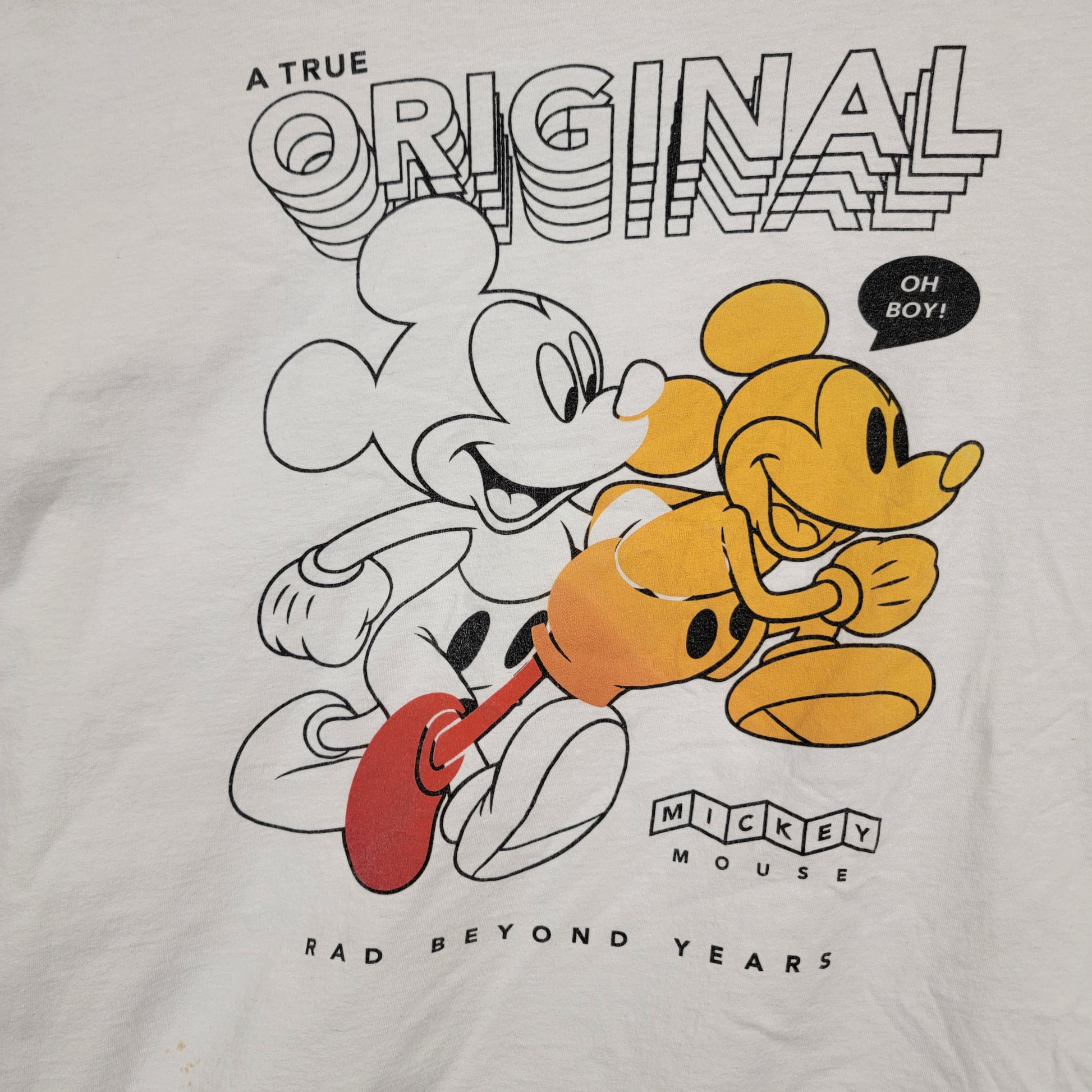 Disney Neff Mickey Mouse A True Original T Shirt Mens XXL White Preowned2