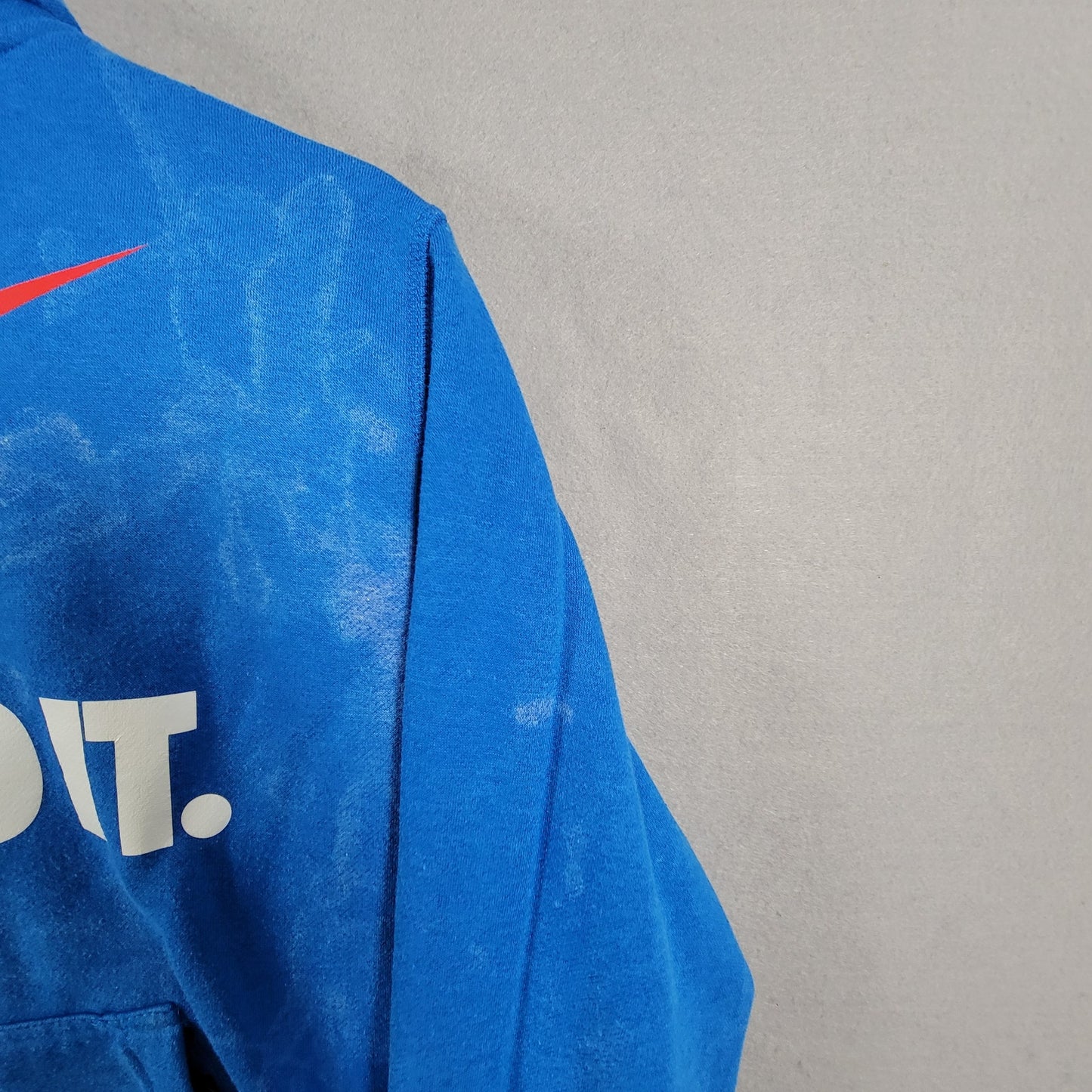 Nike Just Do It Swoosh All Over Print Hoodie Mens Medium Blue Preowned 313