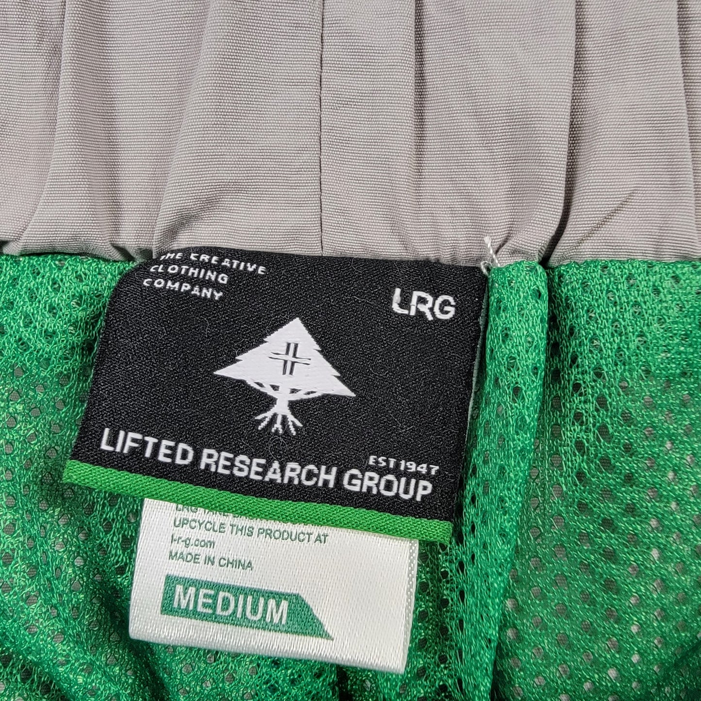 LRG Lifted Research Group Men's Track Jogger Pants | Medium | Gray / Green | Side Stripe | NWT
