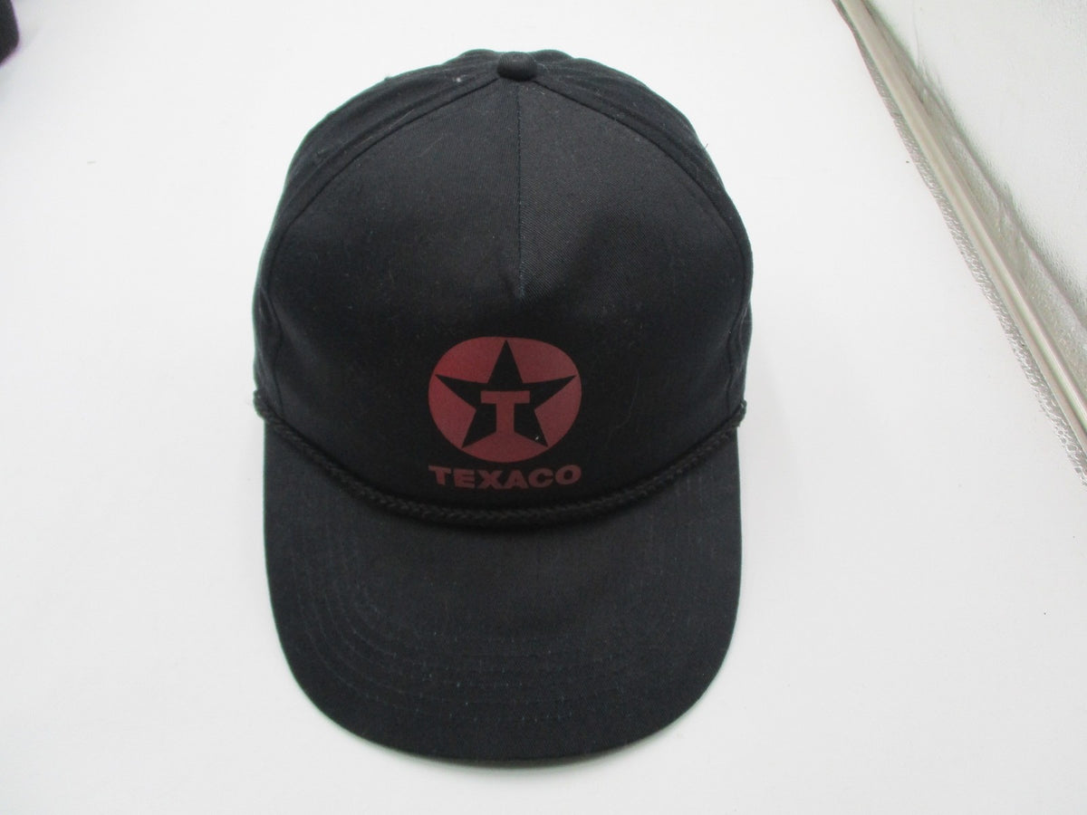 Texaco Black Cotton Adjustable Snapback Rope Baseball Hat Cap Gas Oil Logo OSFA9