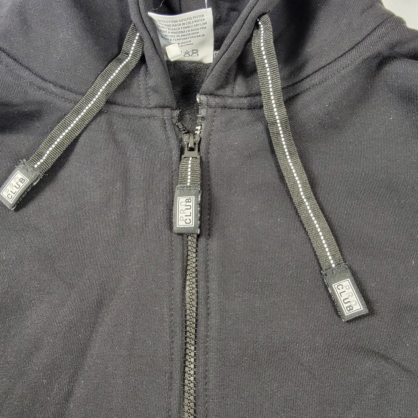 Pro Club Men's Black Heavy Weight Full Zip Hoodie 2XL