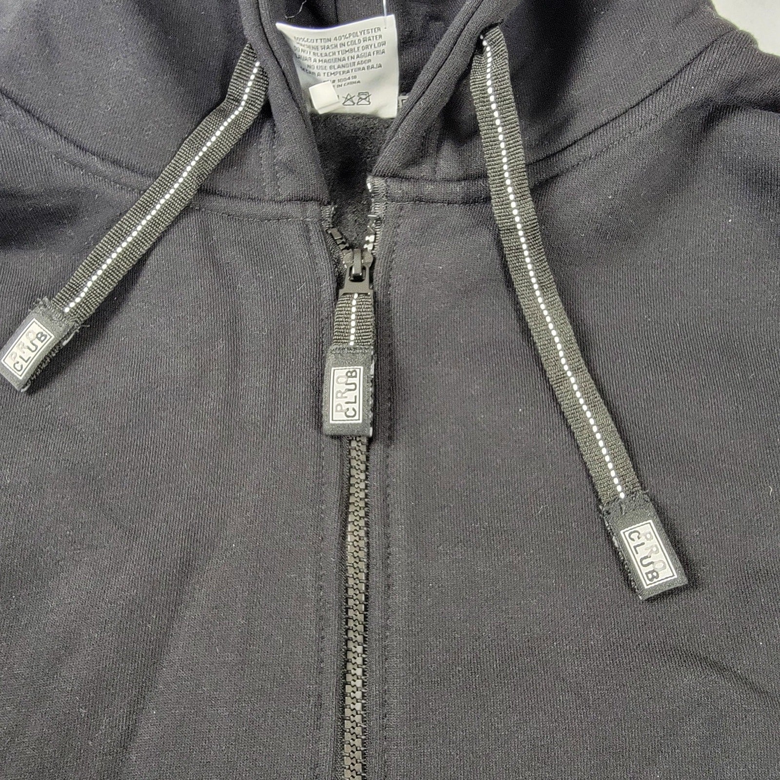 Pro Club Men's Black Heavy Weight Full Zip Hoodie 2XL