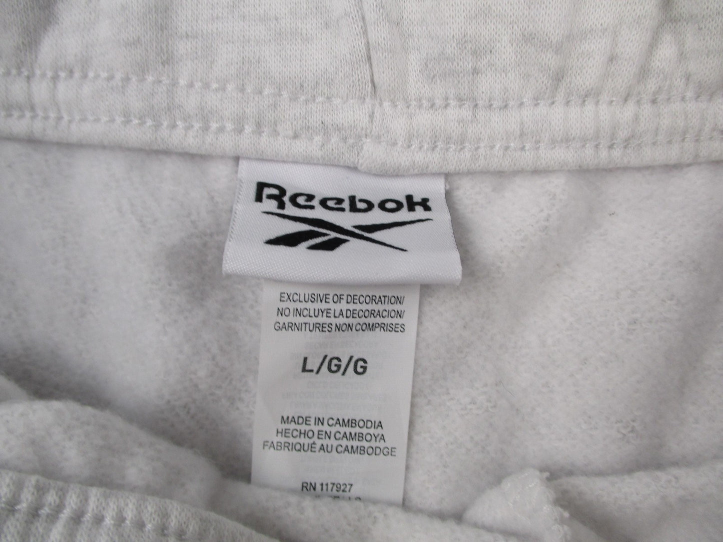 Reebok Varsity Summer Crewneck Short Set Womens L Gray Fleece Egret 131313156