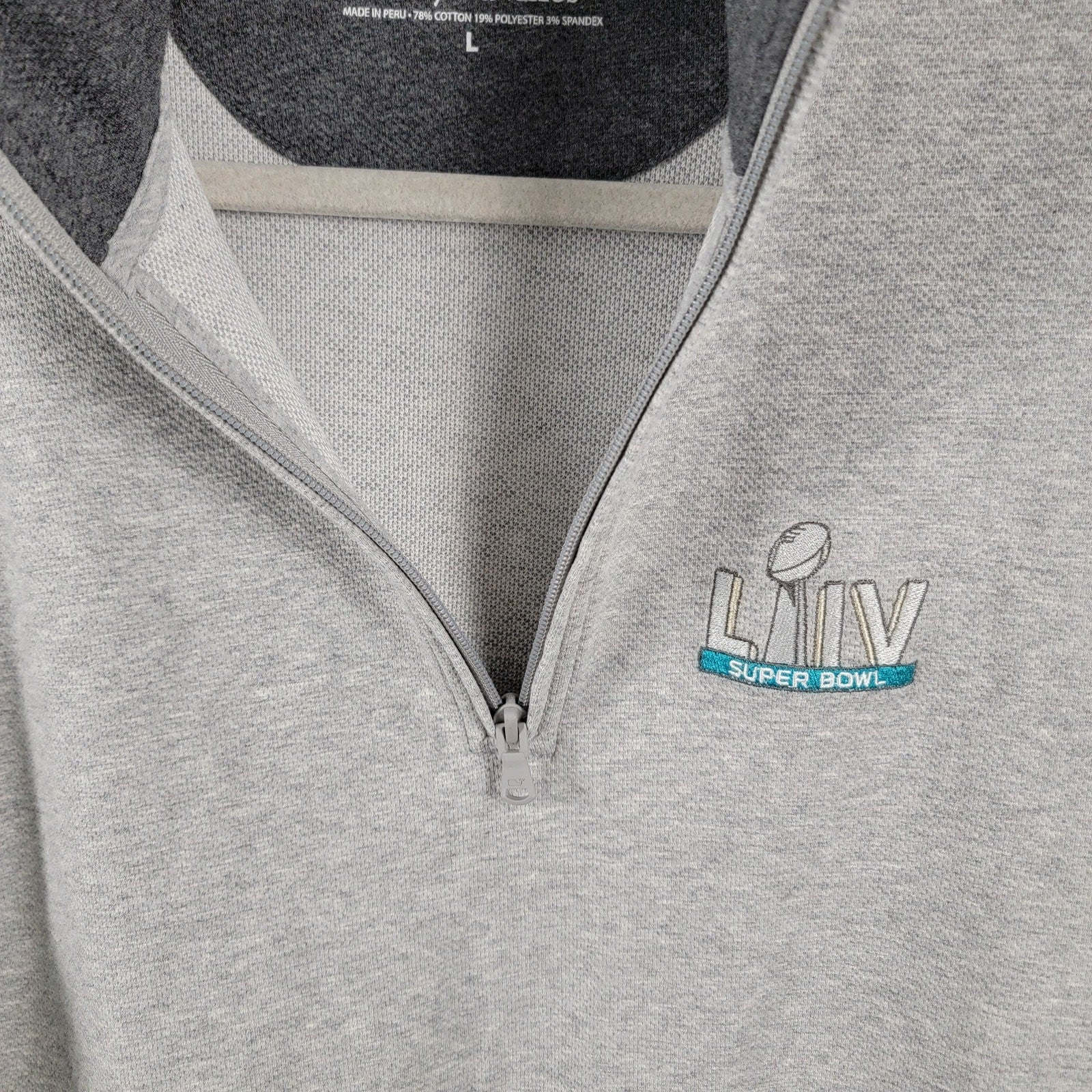 Vineyard Vines 1/3 Zip Super Bowl Miami Sz L