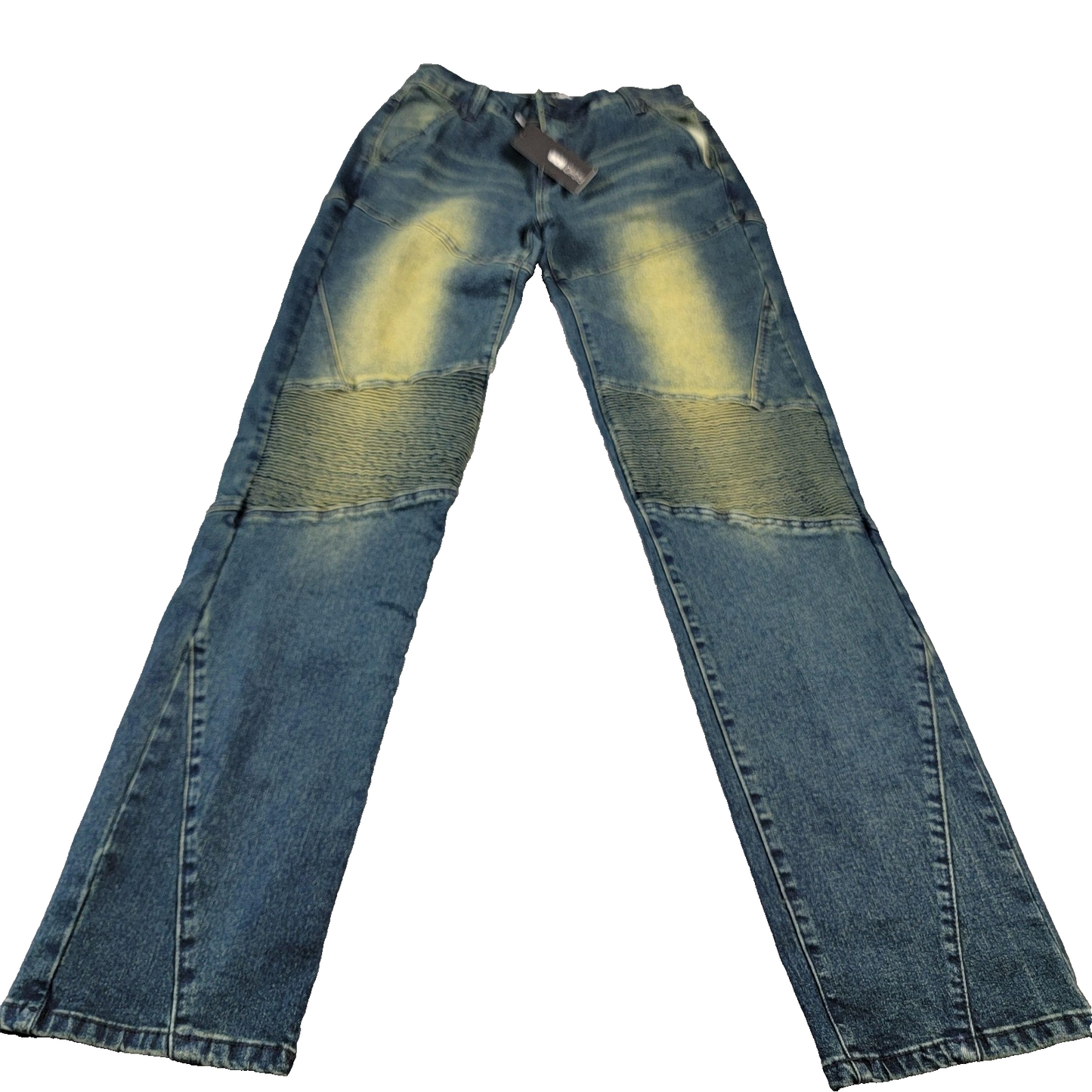 Fashion Nova Jeans Womens Size 5 Blue Dark Wash Moto Stretch Straight Leg
