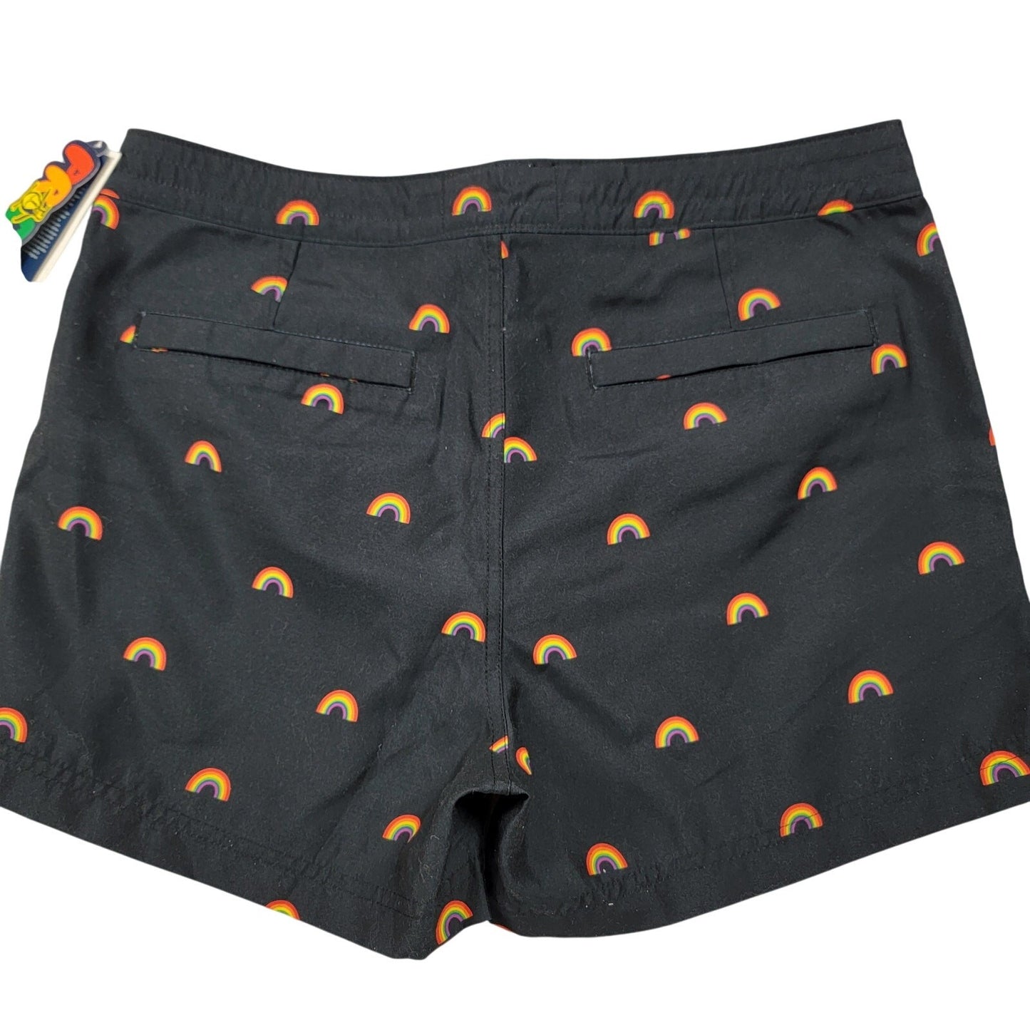 Original Penguin Pride Swim Trunks Men’s Size 31 Rainbow Print Dk Sapphire NWT1