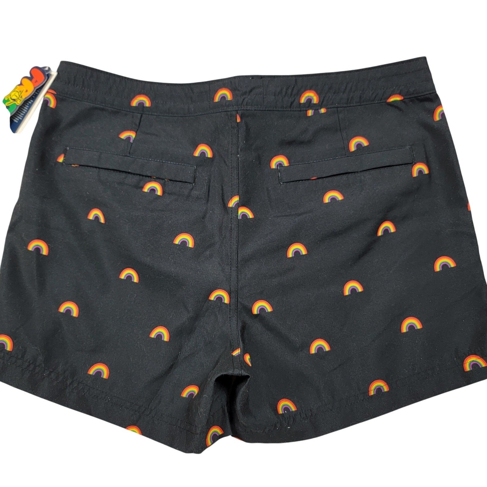 Original Penguin Pride Swim Trunks Men’s Size 31 Rainbow Print Dk Sapphire NWT1