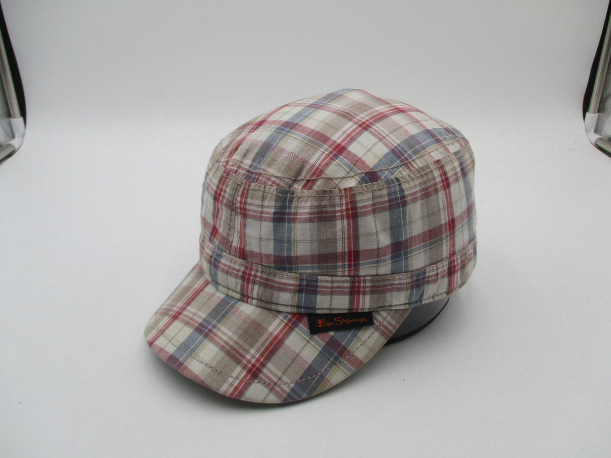 Ben Sherman Hat Cap Fitted Mens L/XL Multicolor Plaid Army Lined Lightweight3