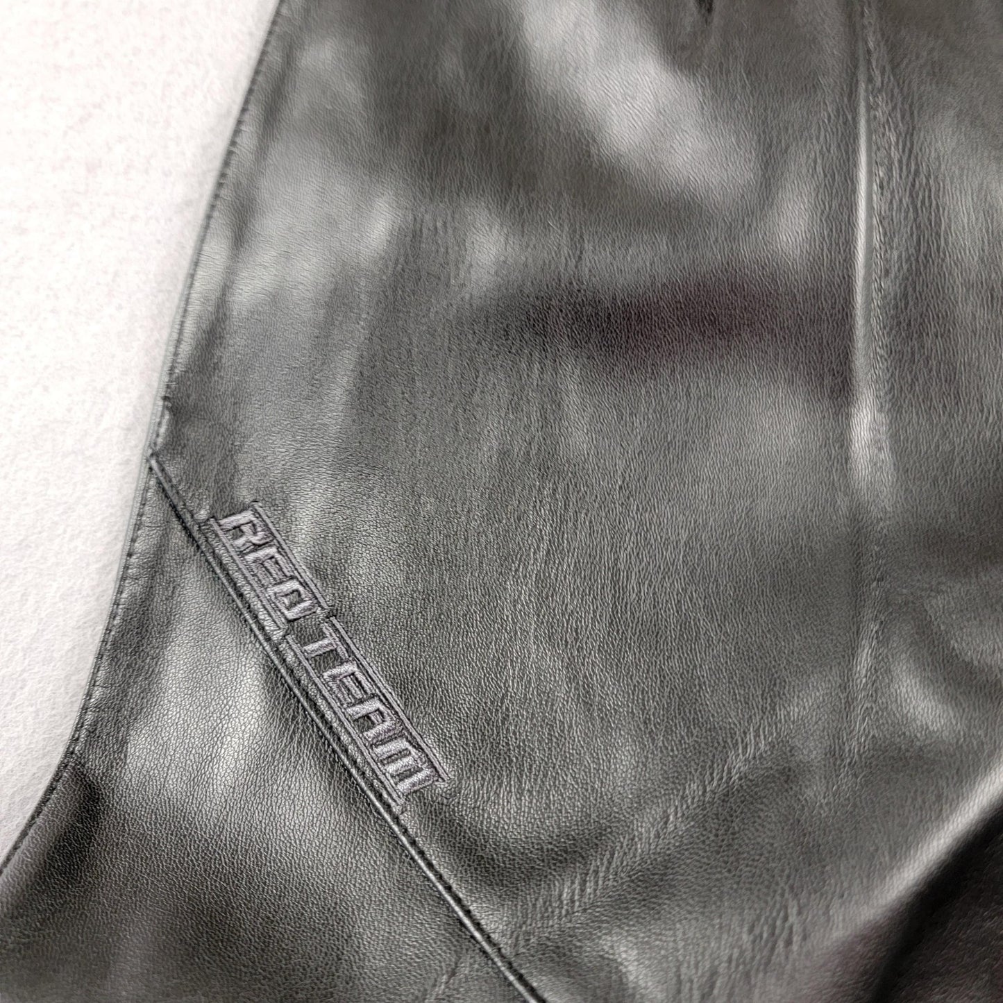 Smoke Rise Red Team Pants Women Medium Black Faux Leather Moto Stretch New