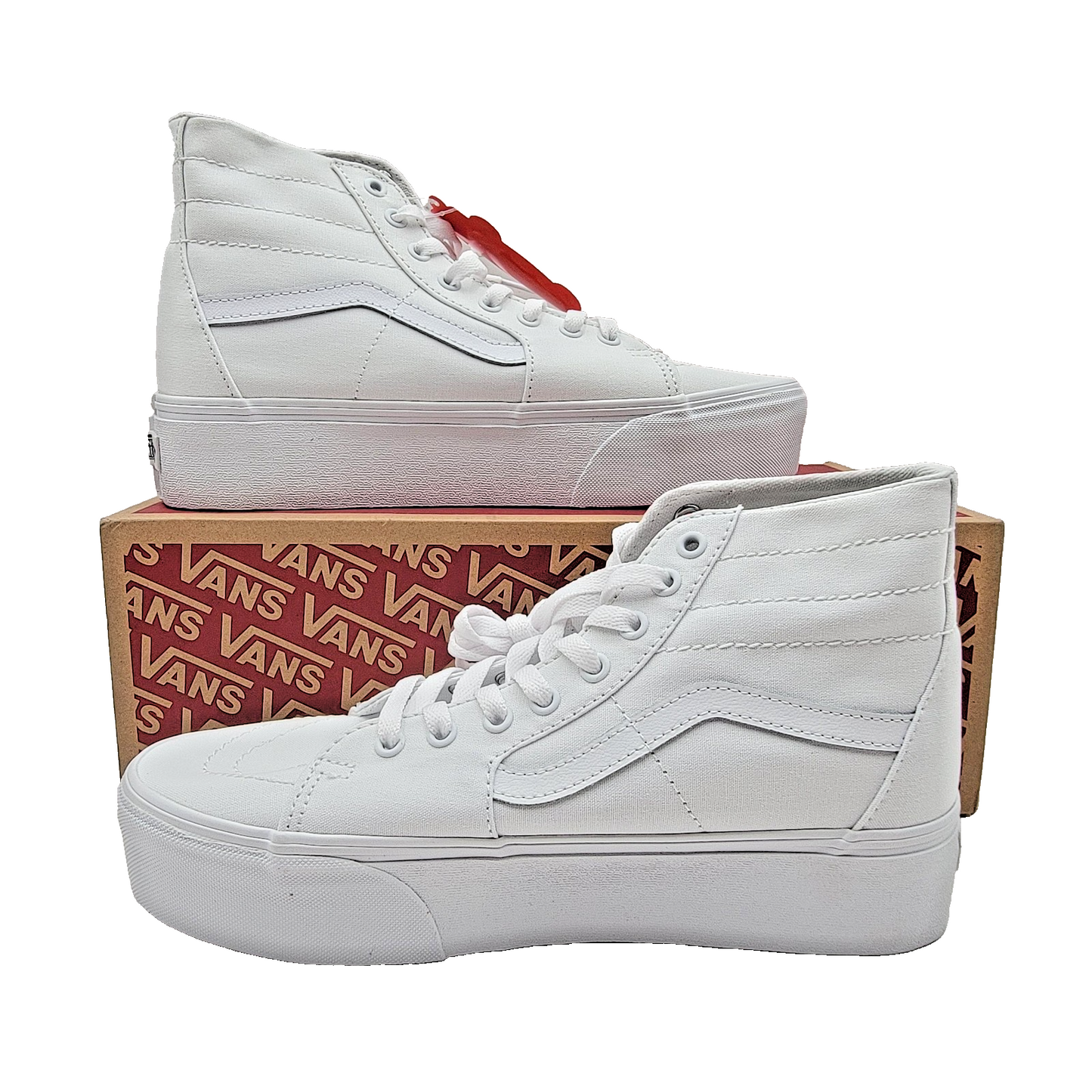Vans Sk8Hi Tapered Shoes Mens Size 9.5 Womens 11 White Canvas VN0A5JMK Platform1