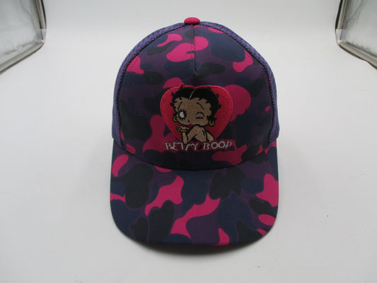 Betty Boop Headgear Classics Hat Cap Snap Back Adjustable Womens Purple Camo0