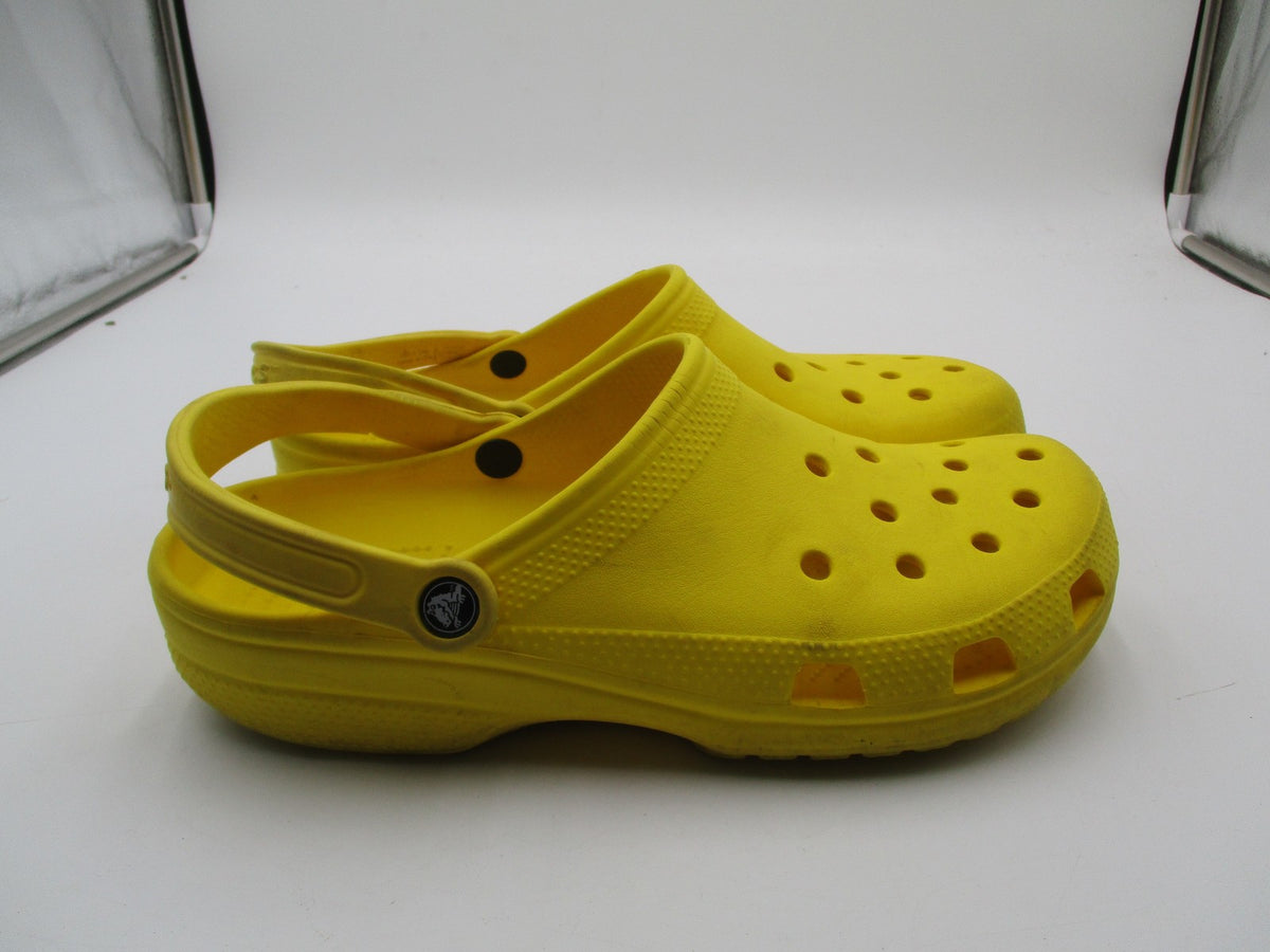 Crocs Classic Clog Shoes Mens Size 11 Yellow Slip On Sandals Comfort Casual3