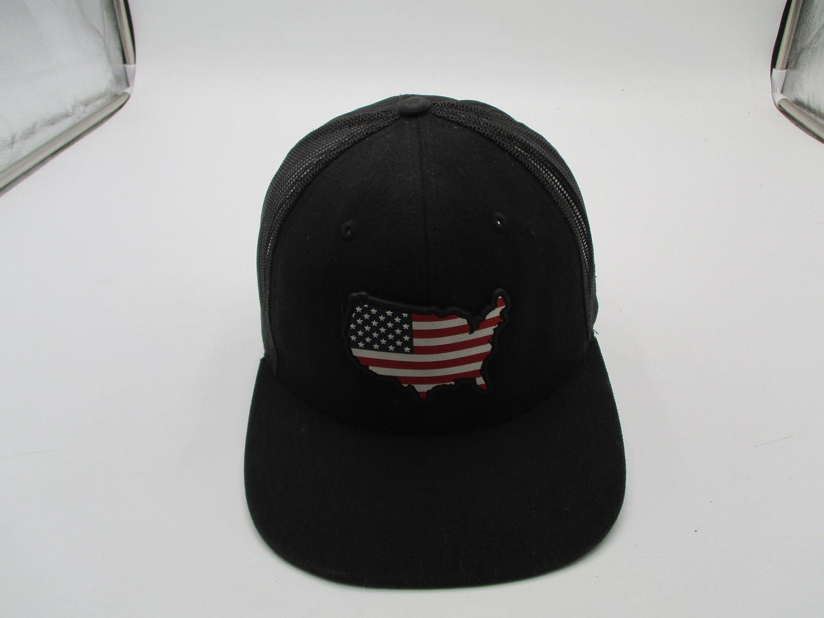 Branded Bills USA Flag Hat Cap Snap Back Mens One Size Black Trucker3