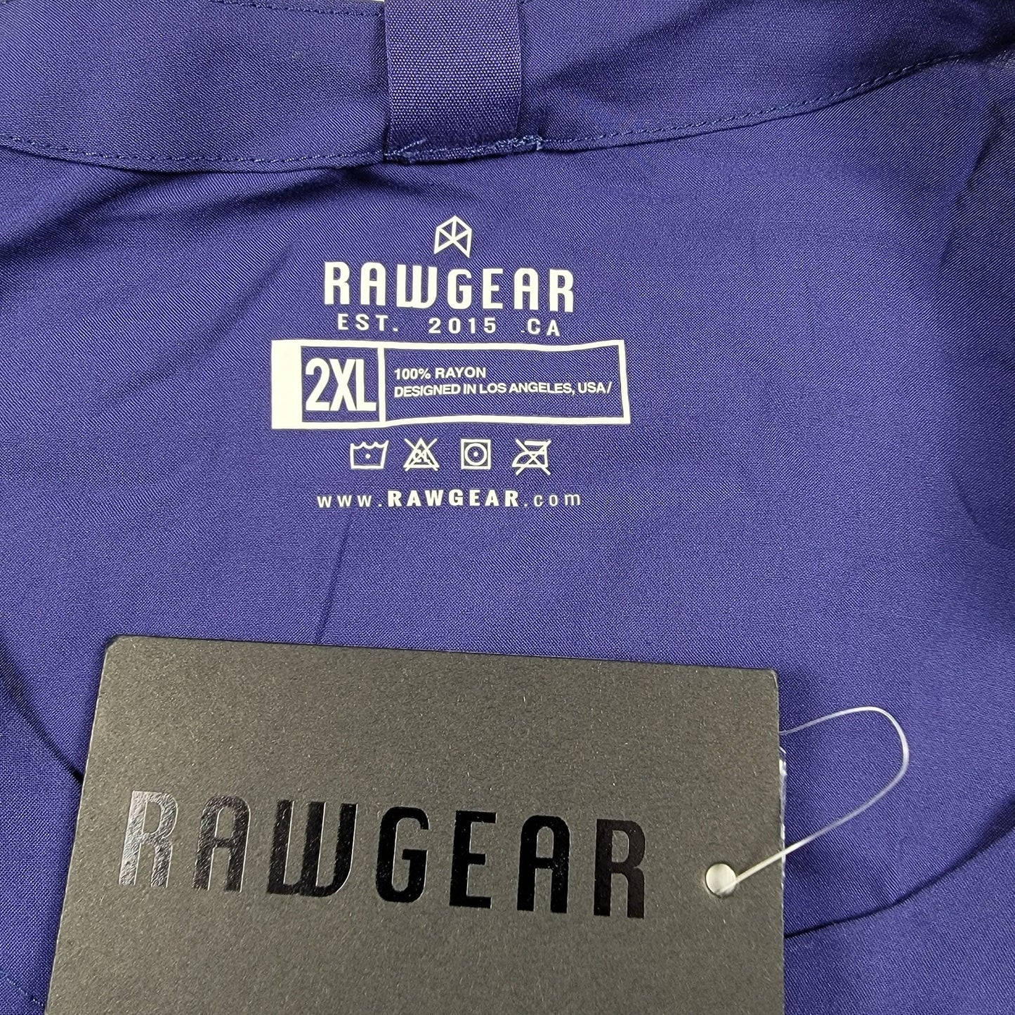Raw Gear Sleep Set 2pc Henley Top + Pant Mens 2XL Navy Rayon NWT 6972