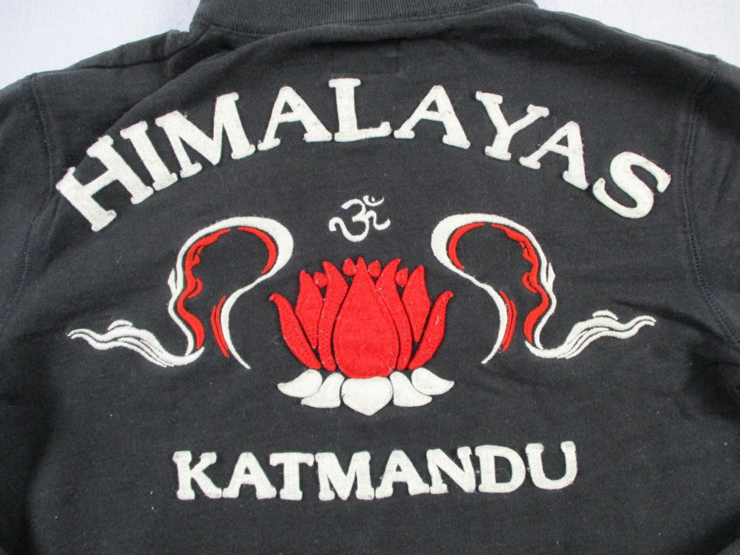 Lucky Brand Sweatshirt Womens XS Black Himalayas Katmandu Lotus Full Zip Fleece10