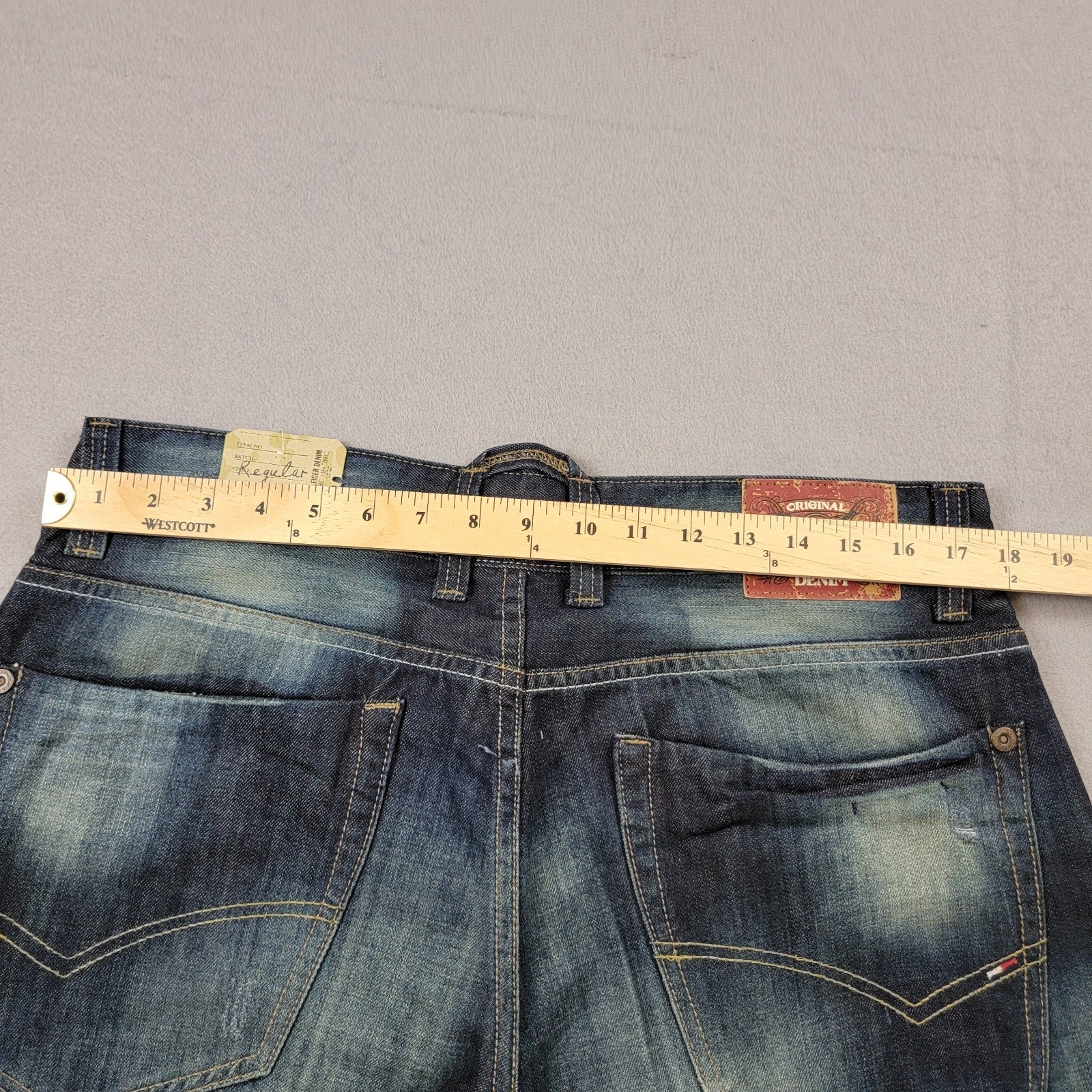 Tommy Hilfiger Denim Jeans W36 L32 Blue Destruction Abrasion Straight Leg NWT11