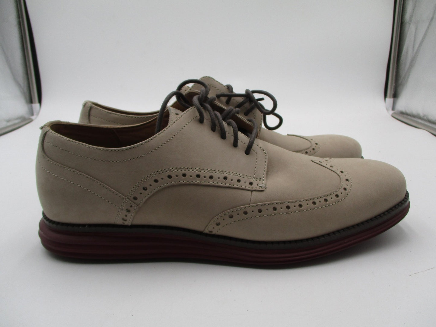 Cole Haan OriginalGrand Shoes Mens Size 10.5 Beige Wingtip Brogue Dress Oxford3