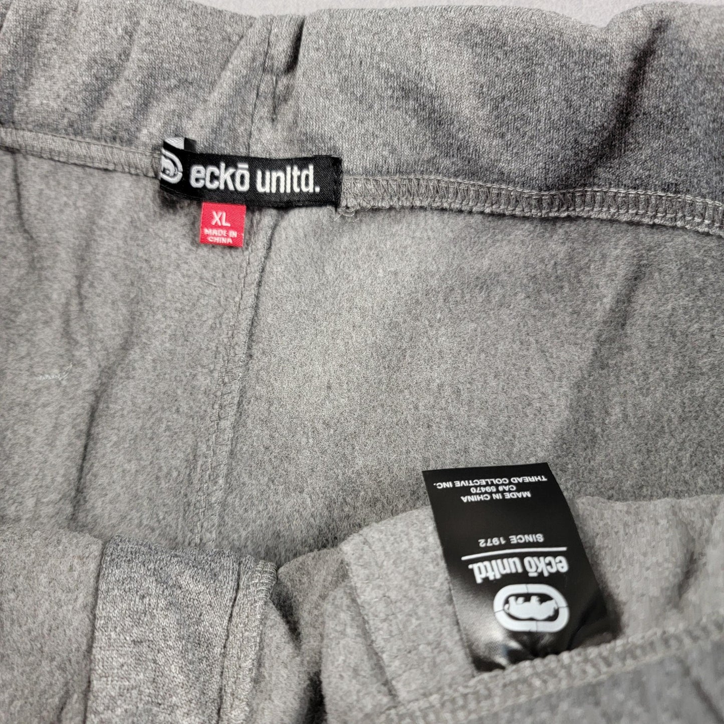 Ecko Unltd Pants Unisex XL Grey Marled Joggers Sweatpants Athletic Logo