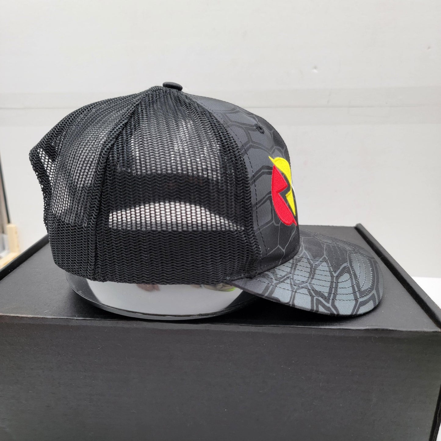 OSR Hat Cap Snap Back Black Gray Mesh Trucker Embroidered Patch Mens Richardson5