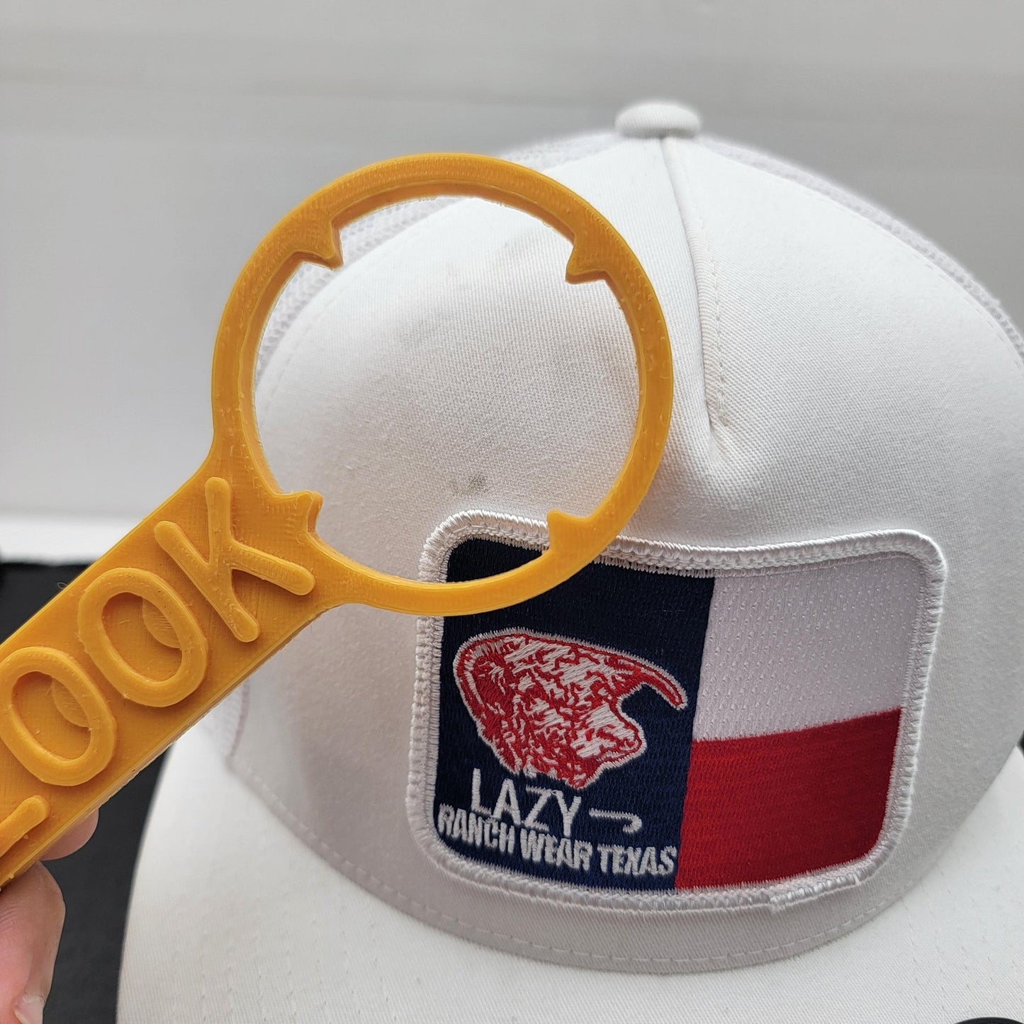 Lazy J Ranch Wear Texas White Snapback Hat Yupoong Mesh Trucker Cap Preowned6