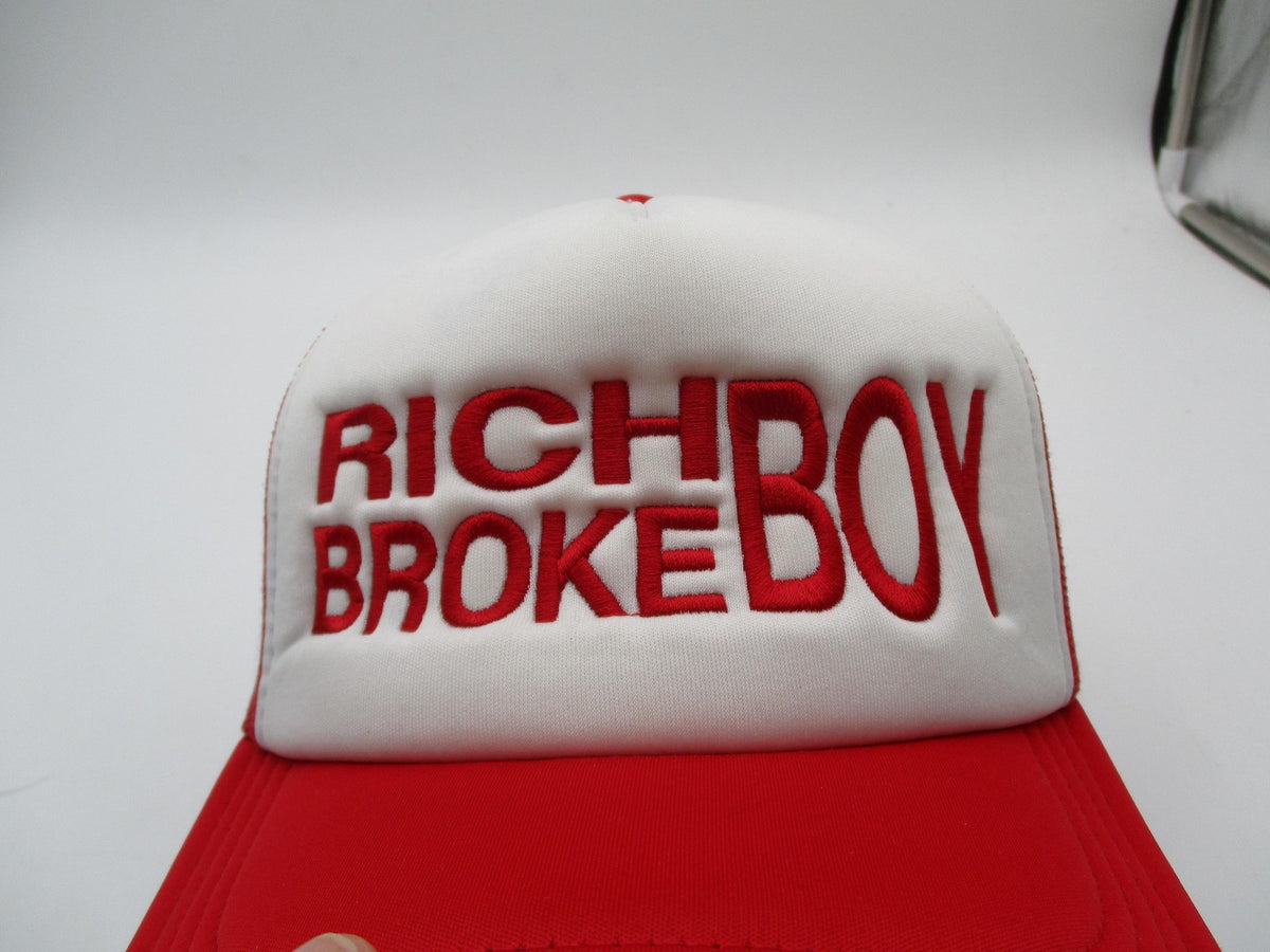 Crowns By Lids Hat Cap Snap Back Mens One Size Red Rich Broke Boy Trucker Mesh2