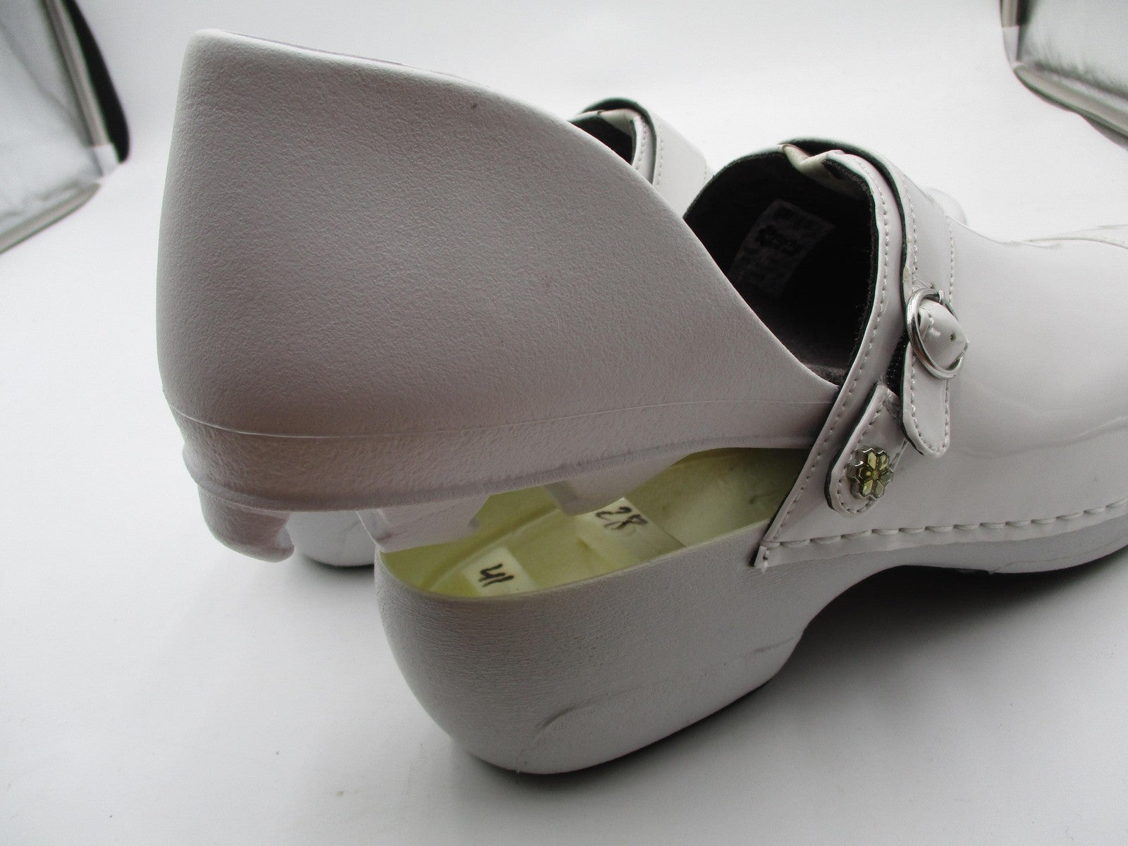 Rocky 4EurSole Shoes Womens Size 10 White Patent Clog Slip Resistant RKH05119