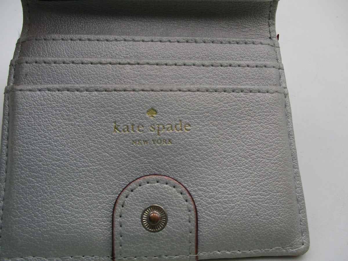 Kate Spade Wallet Women's One Size Silver Glitter Bifold Zip Coin Purse Leather6
