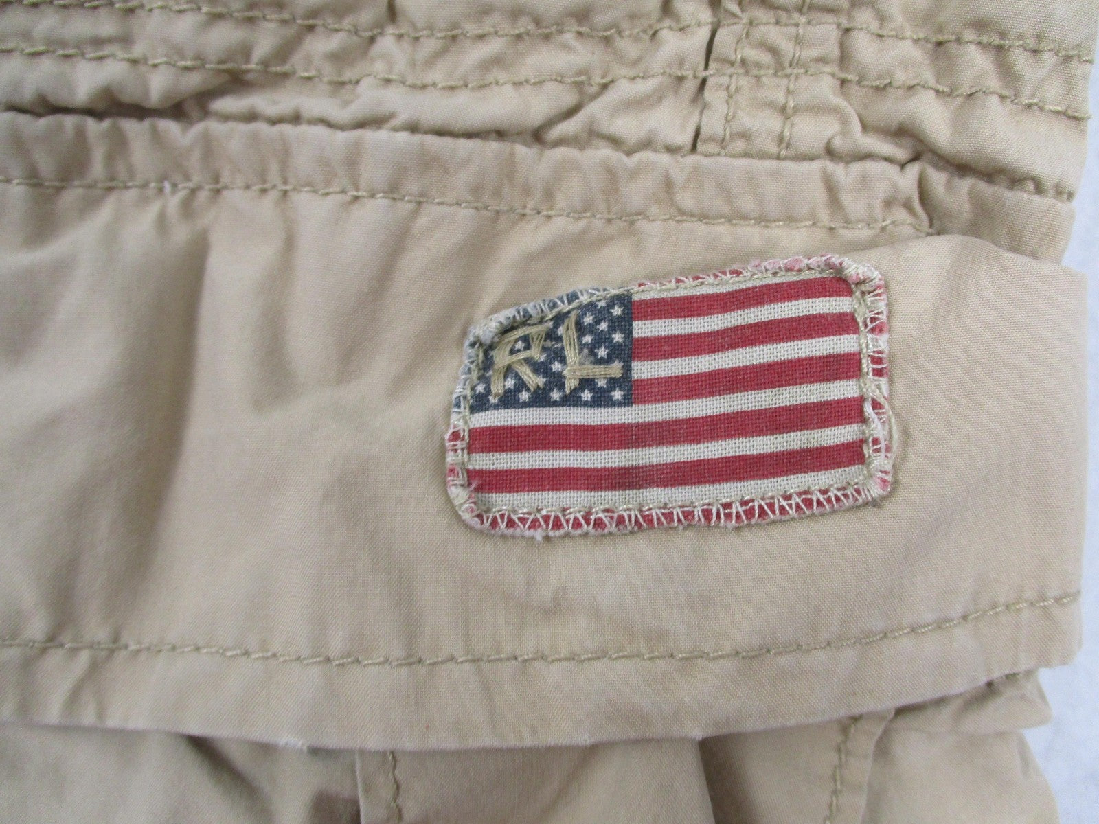 Polo Jeans Company Cargo Shorts Mens 40 Beige USA Flag Ralph Lauren 11 Inseam2