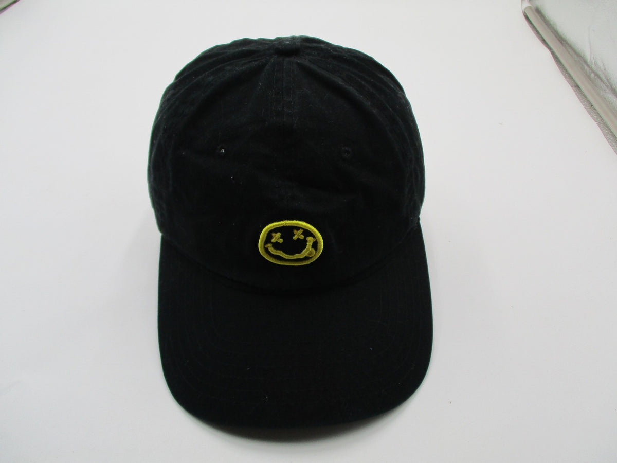 Nirvana Hat Cap Strap Back Mens One Size Black Smiley Face Rock Band Logo7