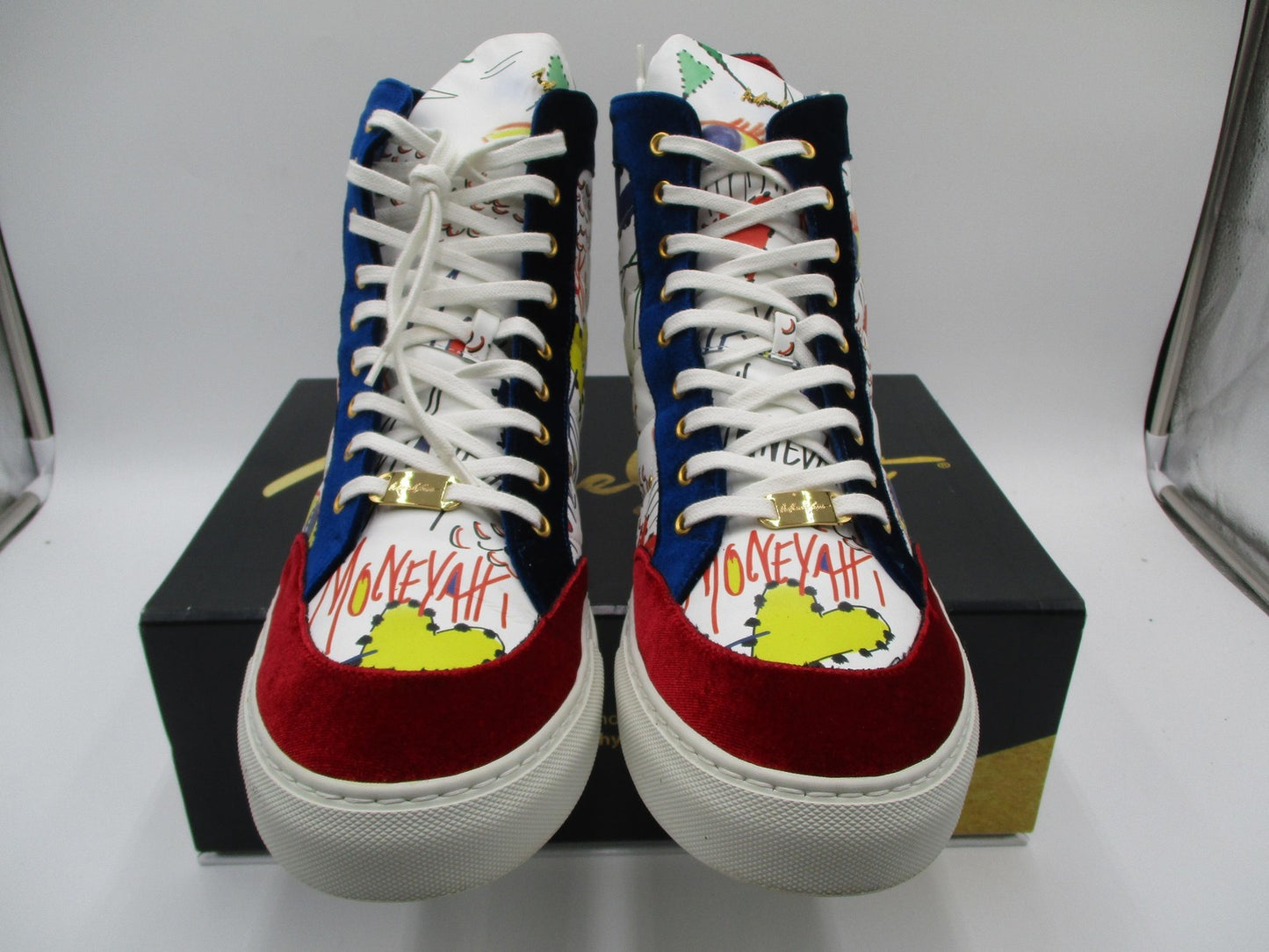 MoneYatti Classico Hi Top Mens Size 13.5 White Multi Color Master P Made Italy4