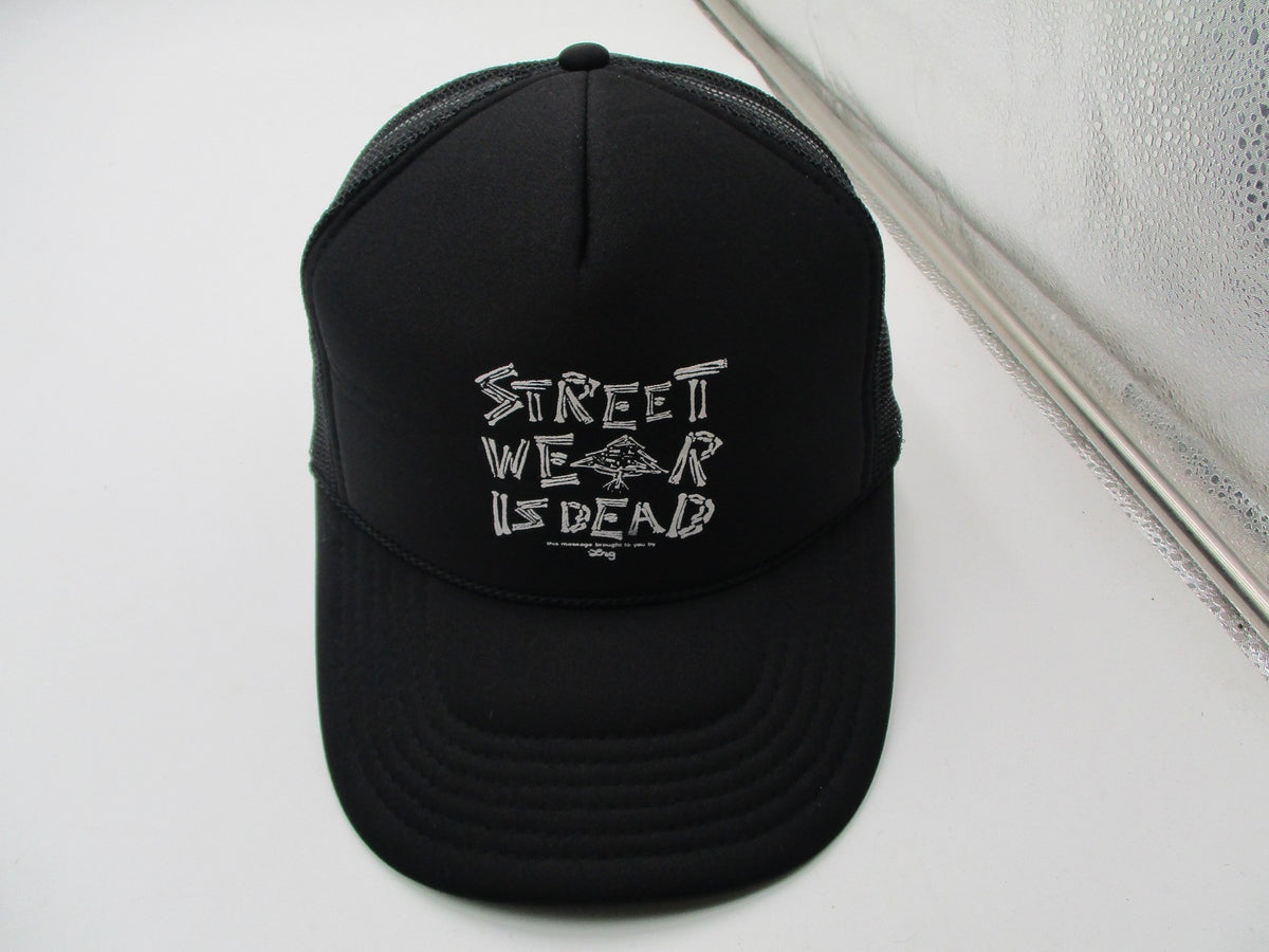 LRG Streetwear Is Dead Hat Cap Snap Back Mens One Size Black Mesh Trucker Foam1