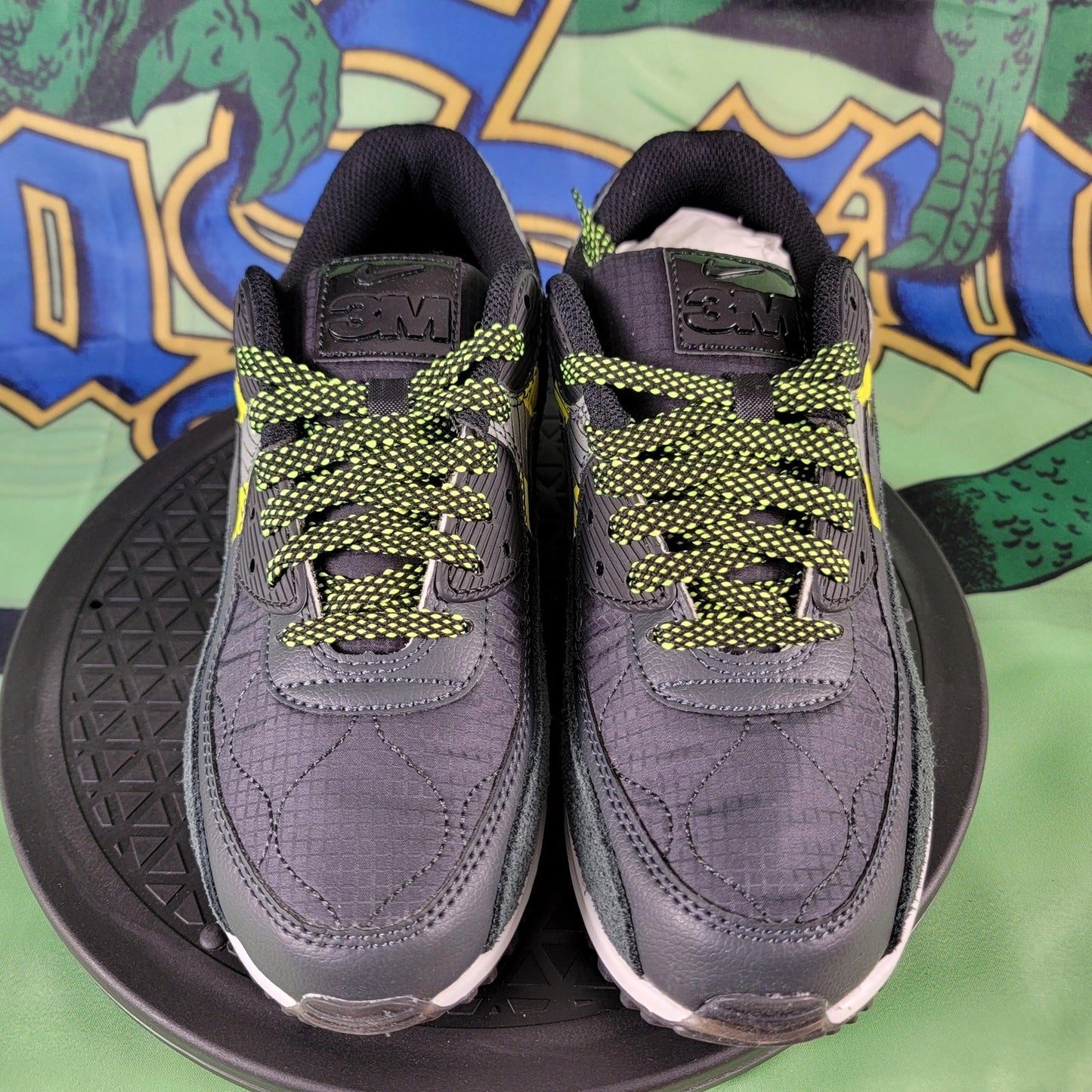 Nike AirMax 90 3M Pack Gray/Green Mens Sz 7 CZ2975-0023
