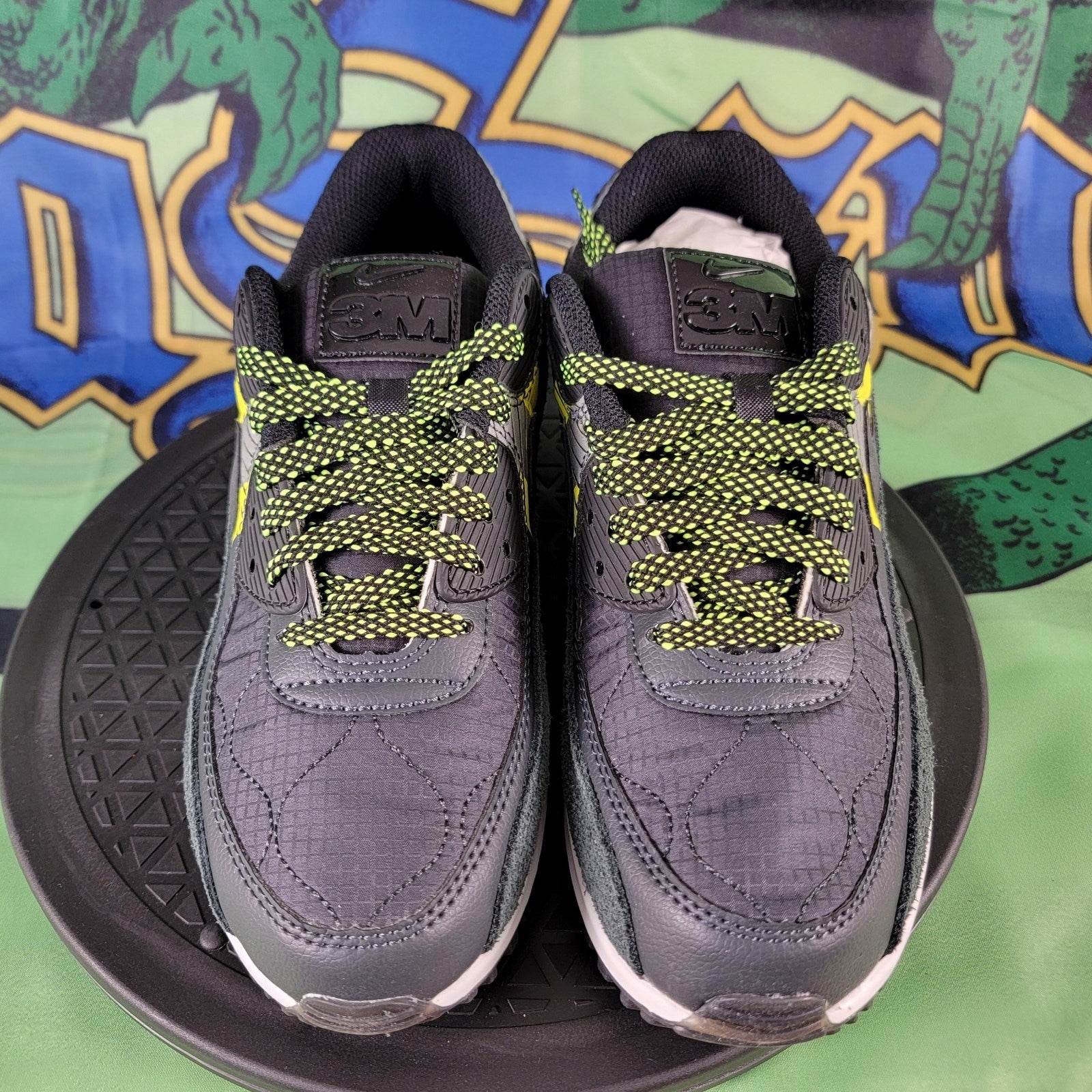 Nike AirMax 90 3M Pack Gray/Green Mens Sz 7 CZ2975-0023